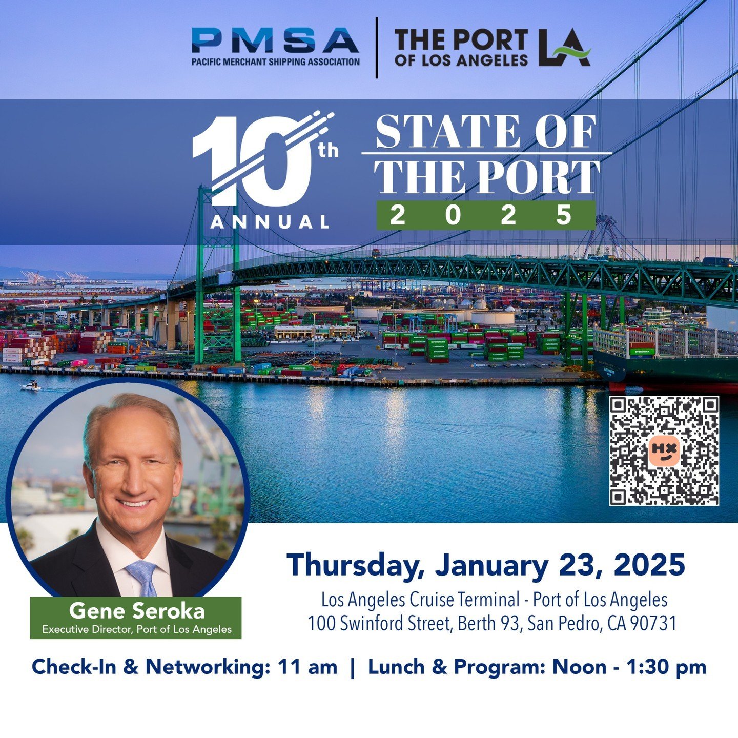 Set Your Course for the #StateofthePort! The Port of Los Angeles&rsquo; 10th Annual State of the Port Luncheon is right around the corner on January 23, 2025. Join us to hear exclusive updates and insights from industry leaders as they navigate the f