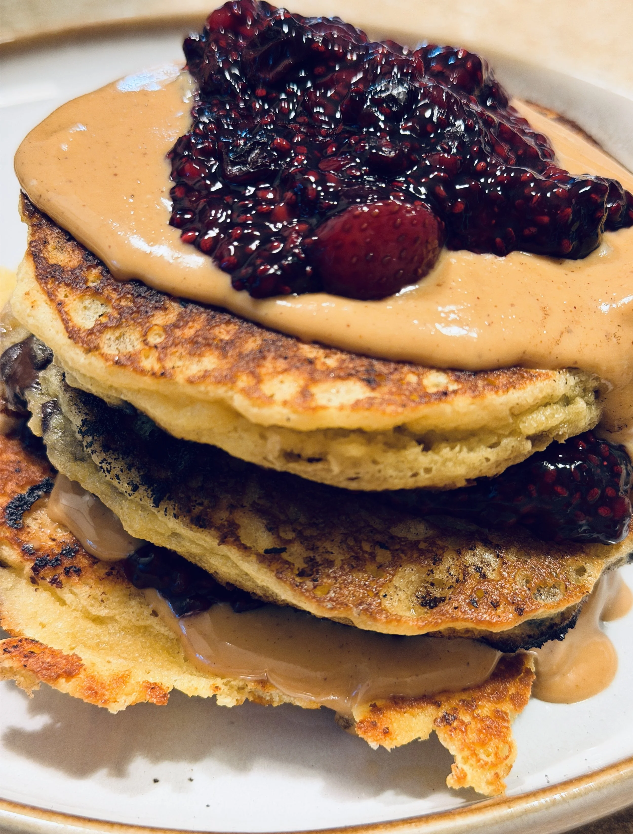 Peanut Butter and Jelly Pancakes (PB&amp;J Buckwheat Pancakes)