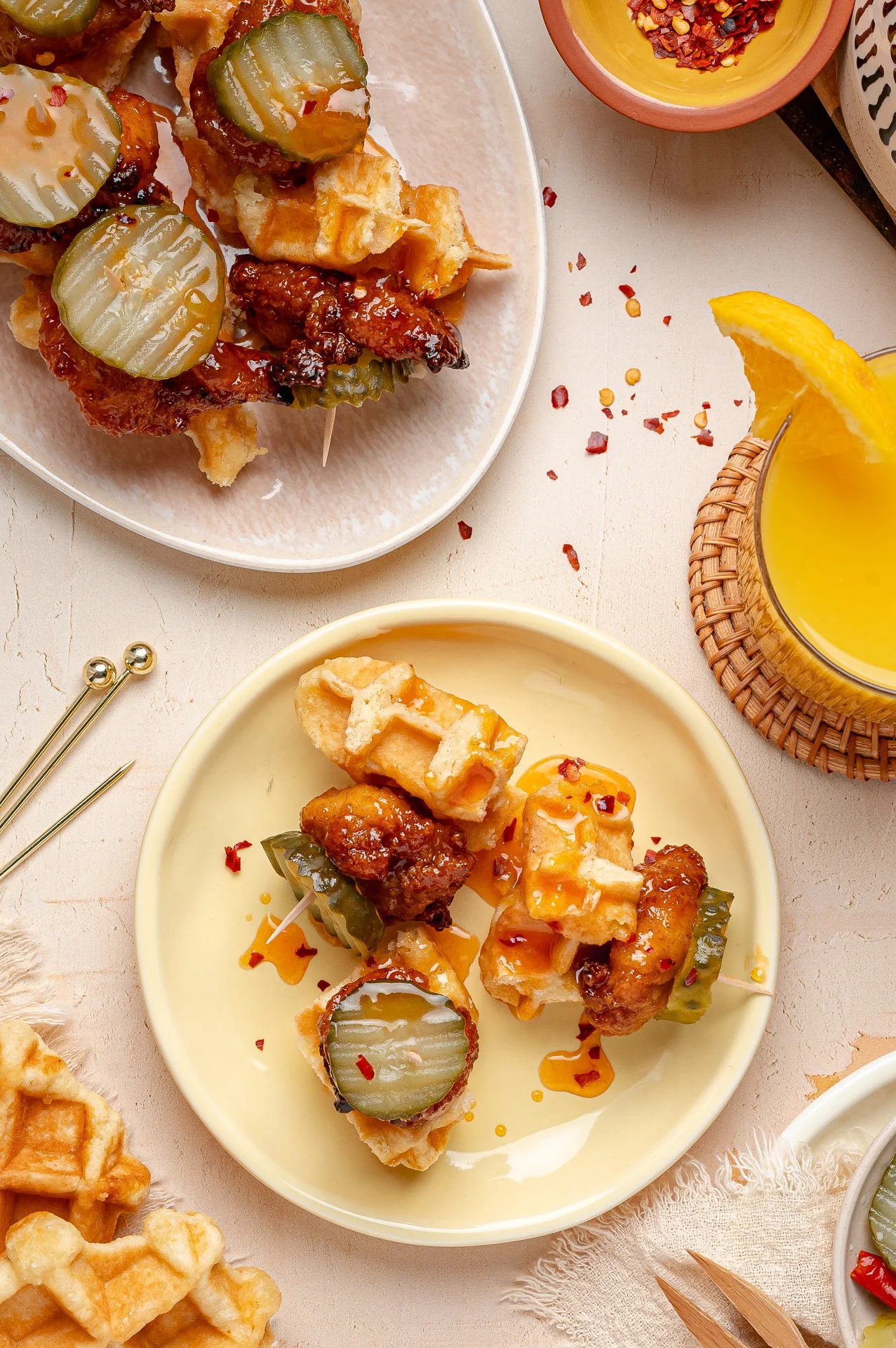 Hot Honey Peach Chicken and Waffle Bites-14.jpg