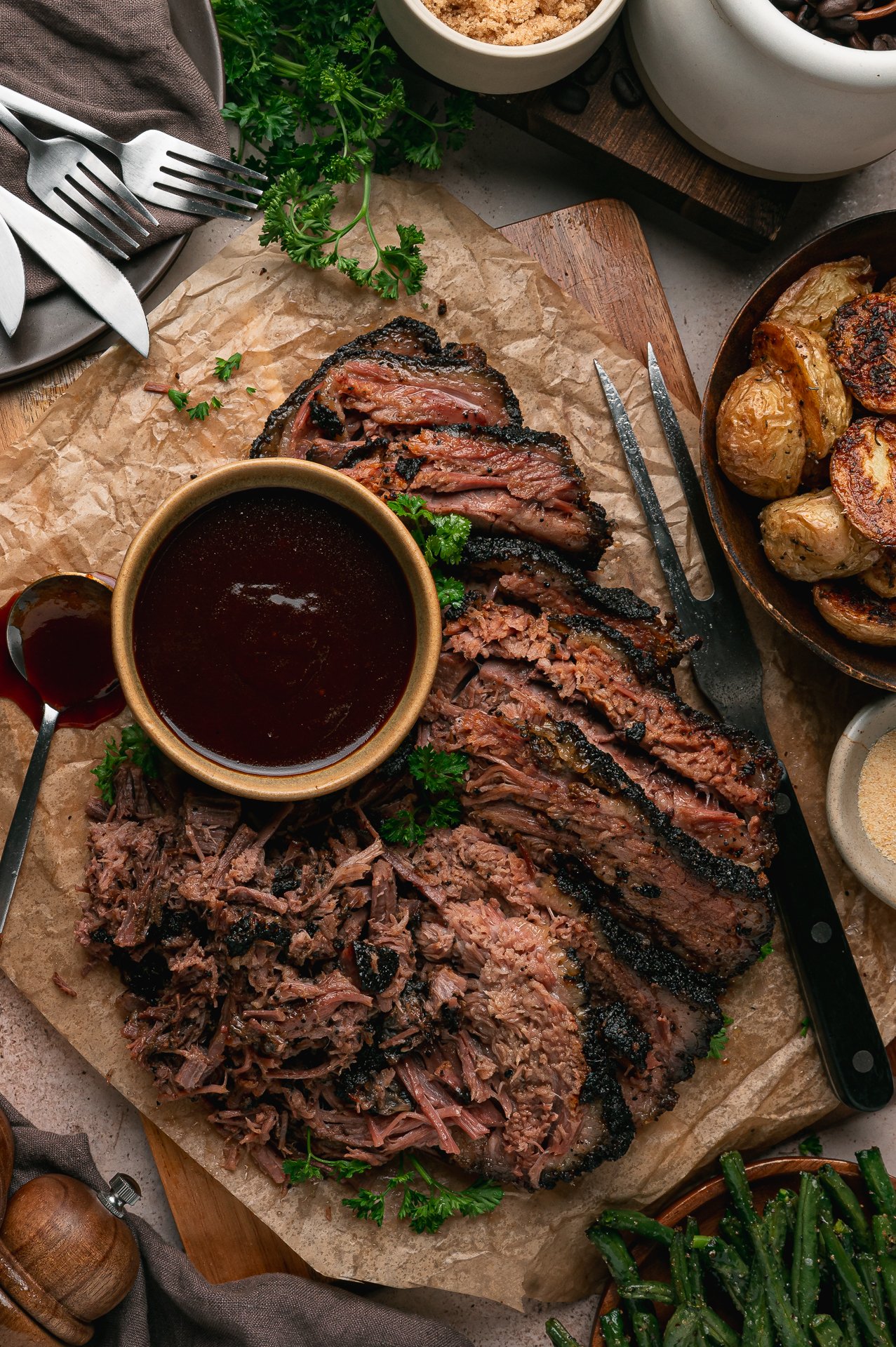 Pulled & Sliced Coffee Rubbed Beef Brisket (Oven) - EXCLUSIVE
