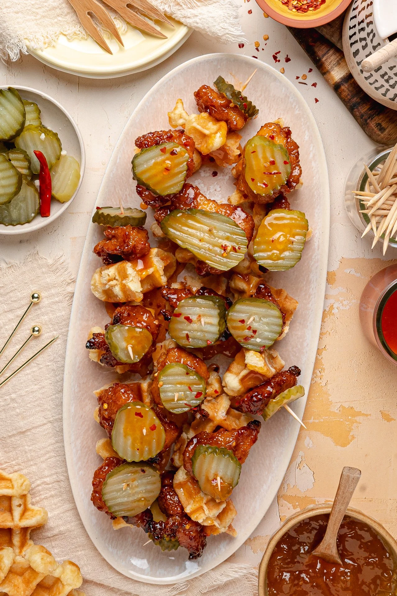 Hot Honey Peach Chicken and Waffle Bites-11.jpg