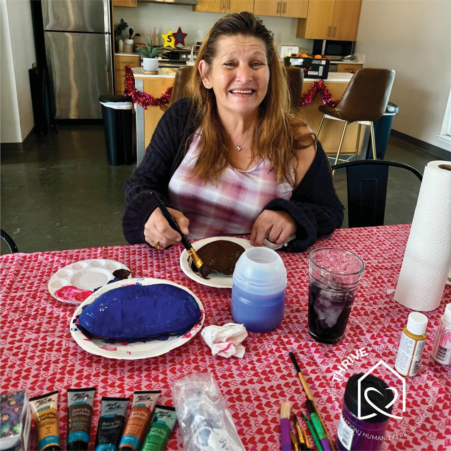 🎨 COMMUNITY HIGHLIGHT: Join us every Wednesday after school for our popular Rock Painting Class led by a special 8-year-old instructor! Our THRIVE residents love collaborating with her, mixing vibrant colors and adding creative designs to our growin