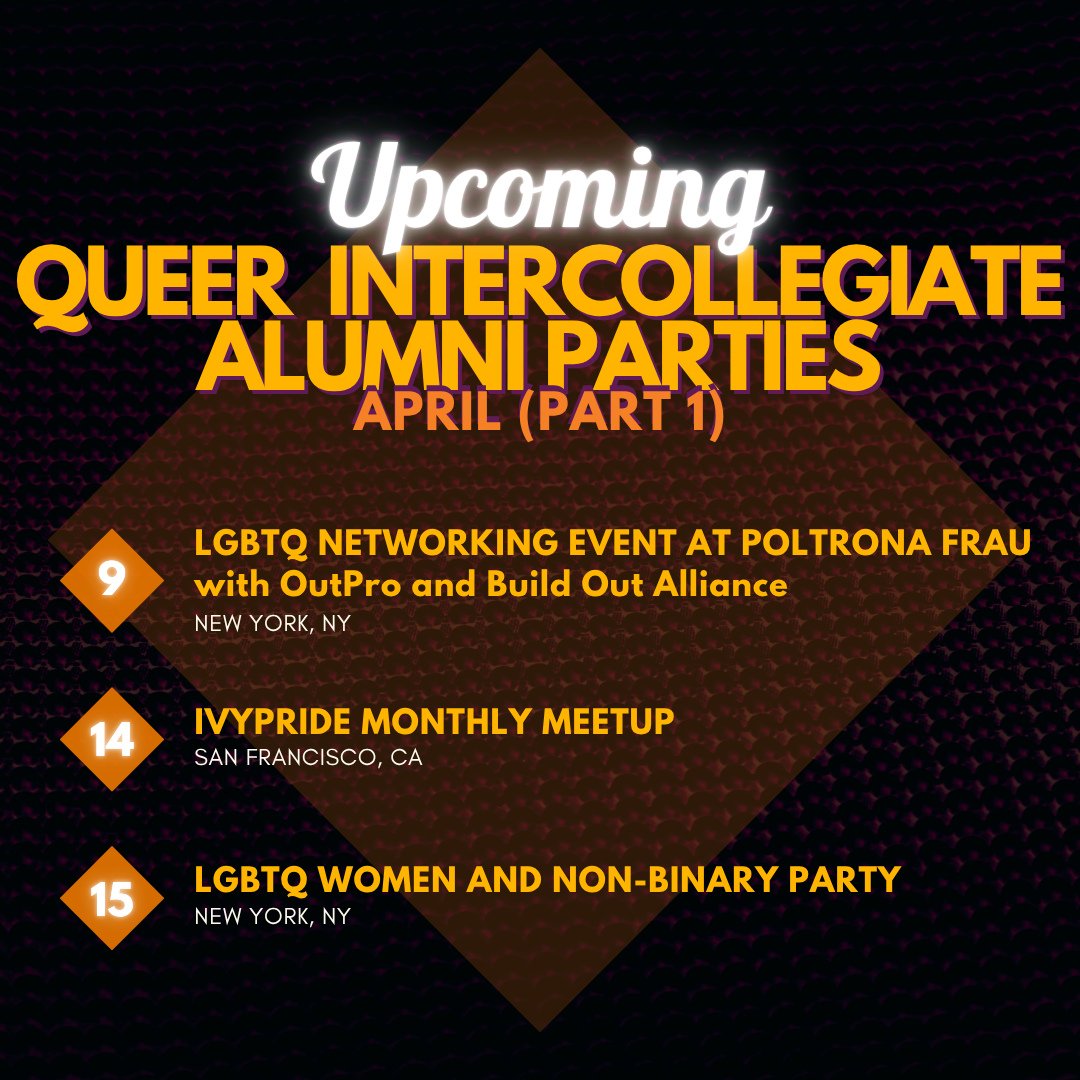 We are so spoiled for social events in April, we have to split them into two (2) posts! Here are the events for the first half of the month. RSVP to all events at the link in bio.

⭐️New York, NY - Joint LGBTQ Networking event at Poltrona Frau⭐️

Thu