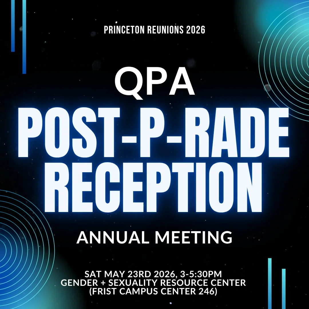 POST-P-RADE RECEPTION AND ANNUAL MEETING! 🐯⁠
⁠
Cool off after the P-Rade with QPA! ⁠
⁠
LGBTQ+ &amp; allied alumni and their guests/families are invited to join us for a reception at the Gender + Sexuality Resource Center. Meet members of the GSRC st