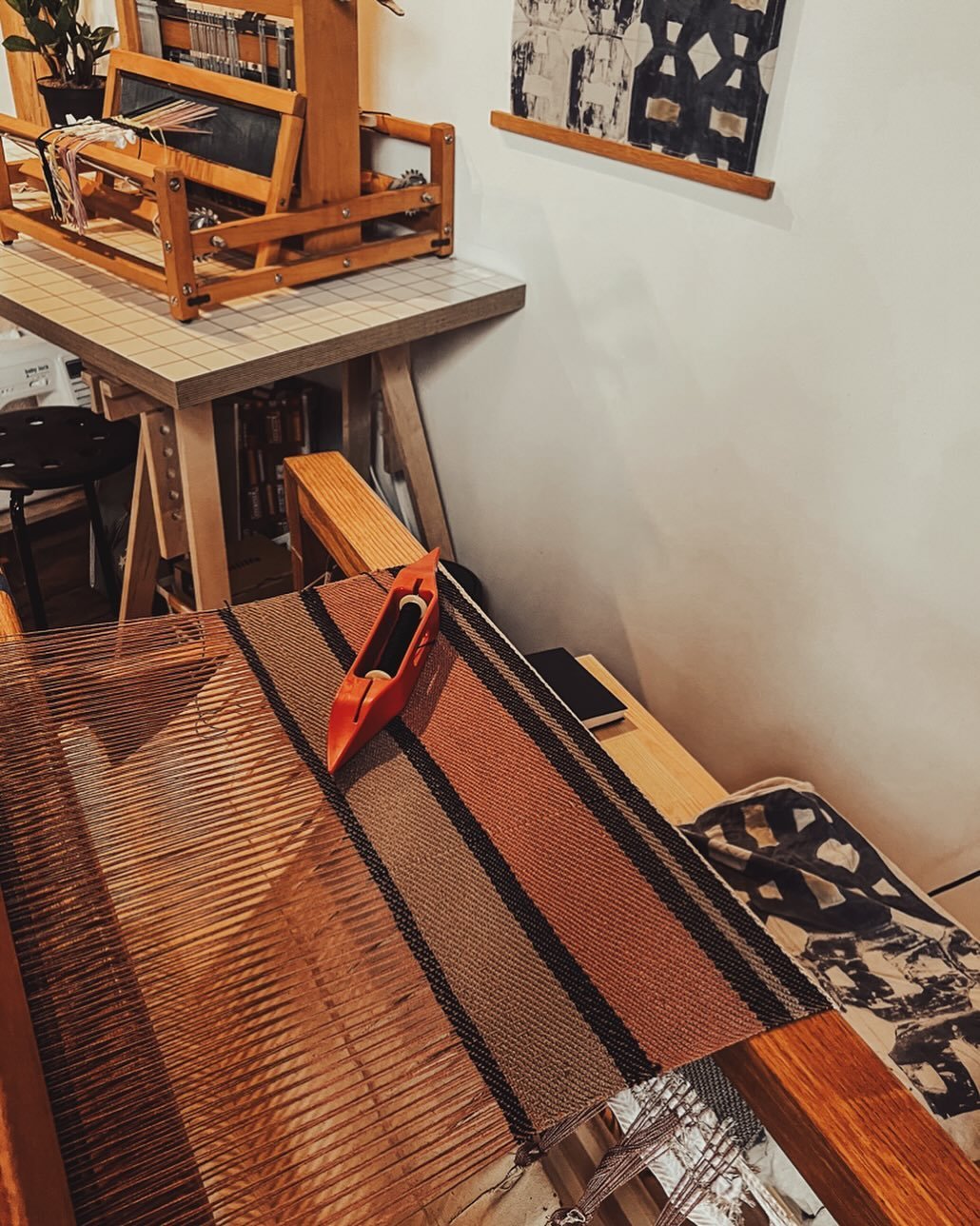 Making progress on the big loom 😁 #weaving #floorloom