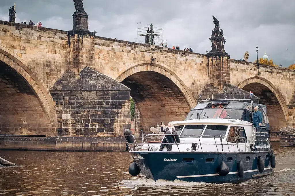small group private boat prague vltava river charles bridge