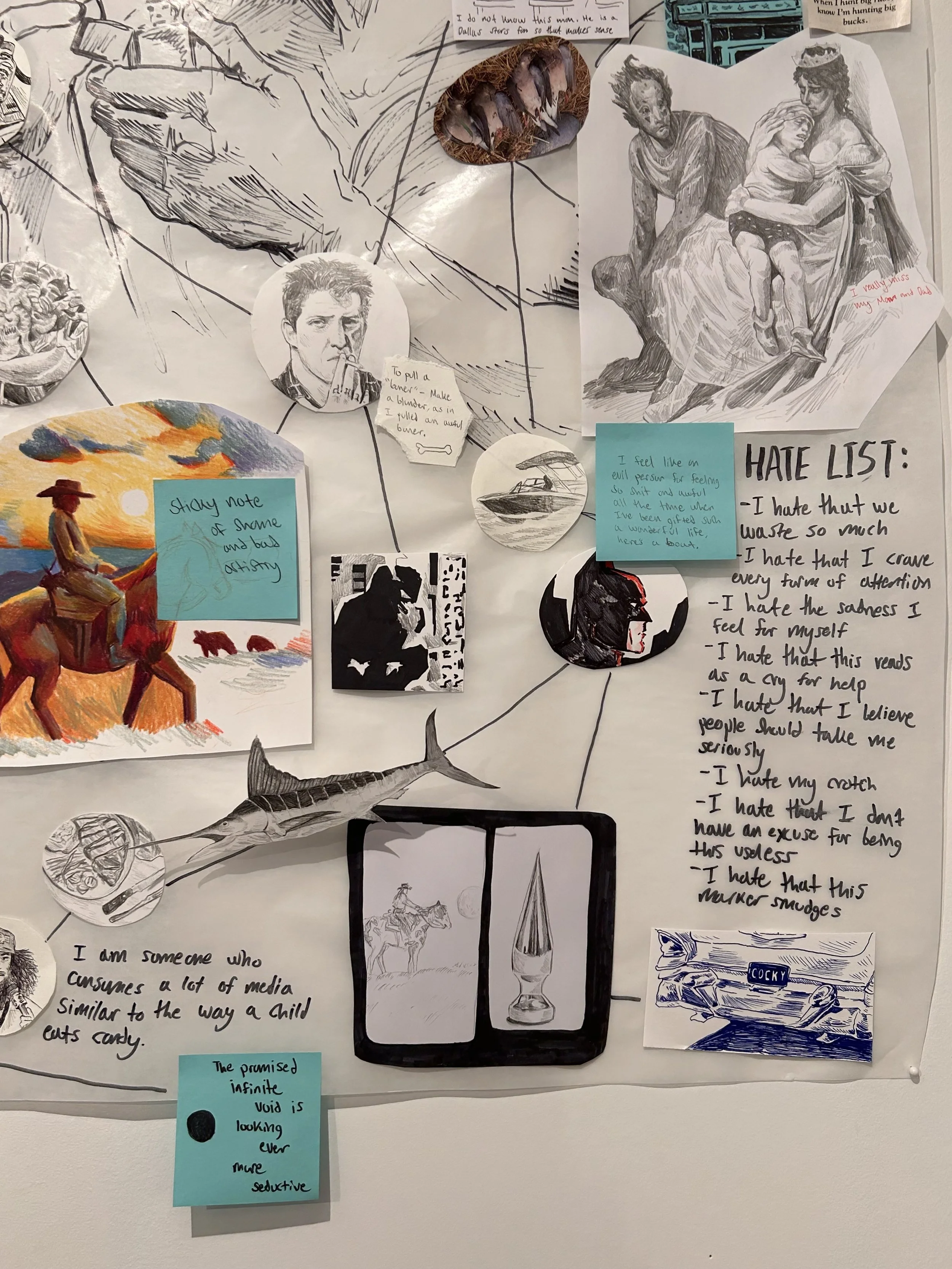 The Moron's Self Portrait - Mixed Media on Glassine