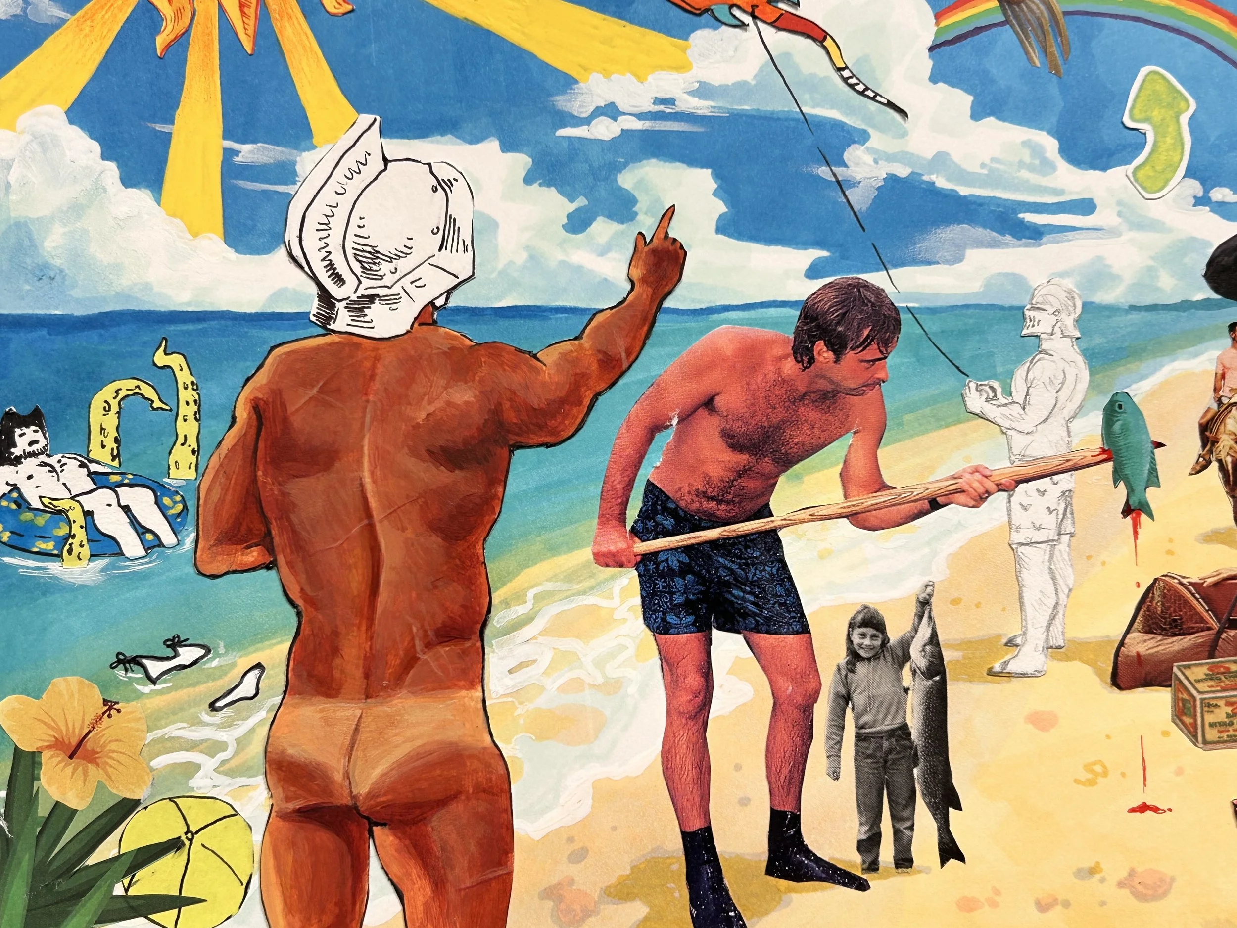 Bora Bora Island, 2026 - 11 x 14 inches, mixed media and collage on paper