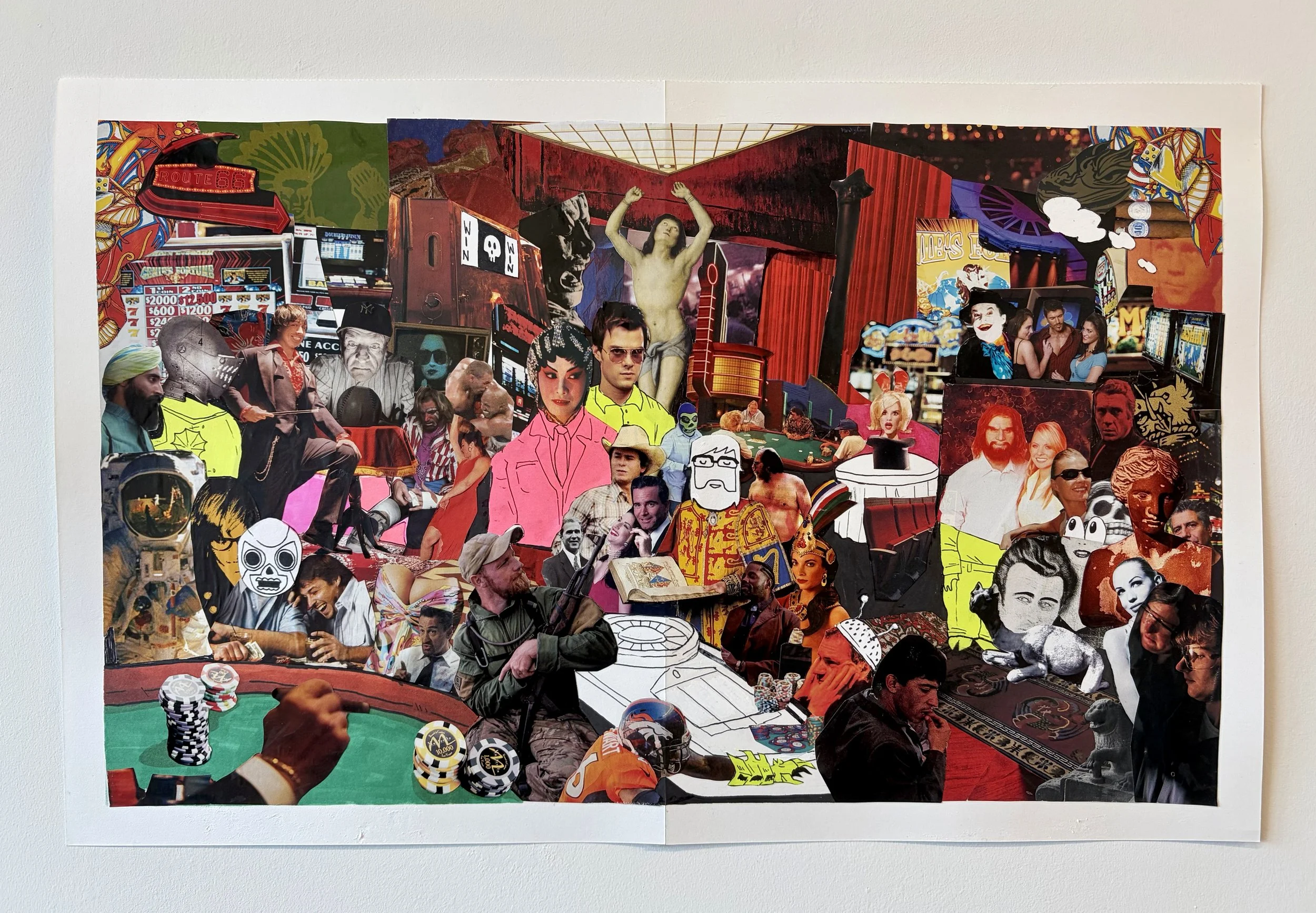 The Casino, 2026 - 11 x 28 inches, mixed media and collage on paper