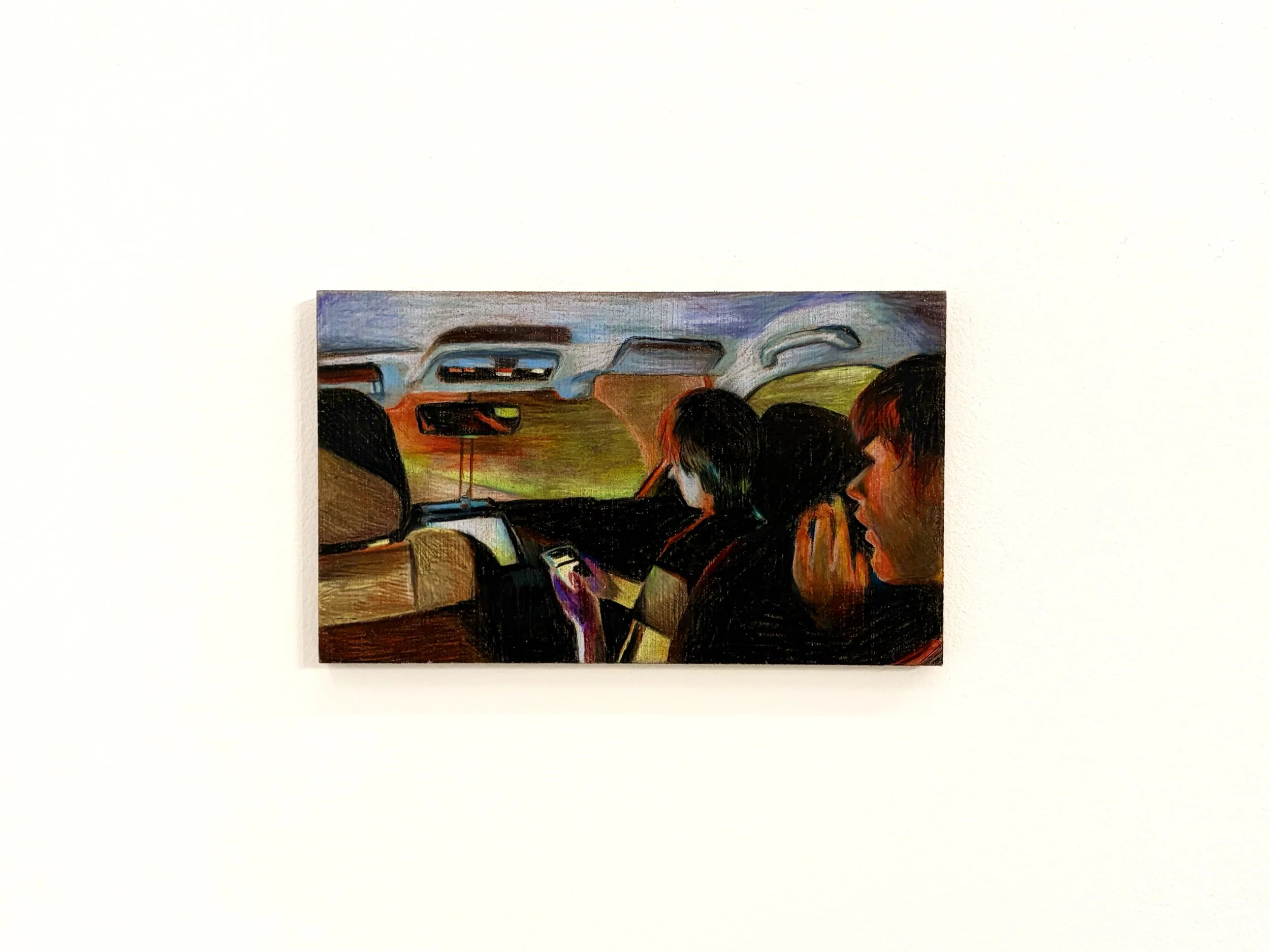 Girls Night, 2026 - 5 x 8.25 inches, colored pencil on MDF board
