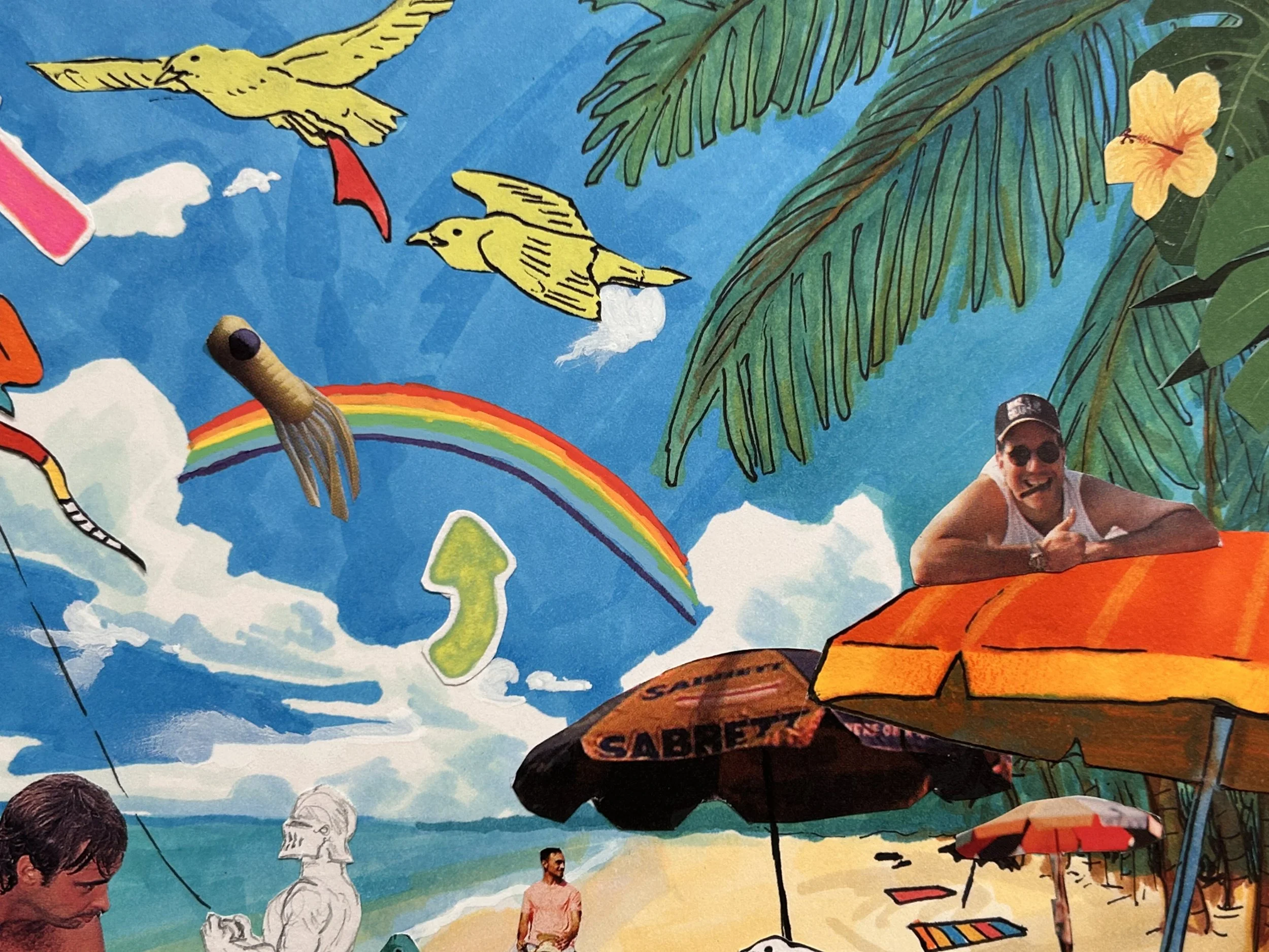 Bora Bora Island, 2026 - 11 x 14 inches, mixed media and collage on paper