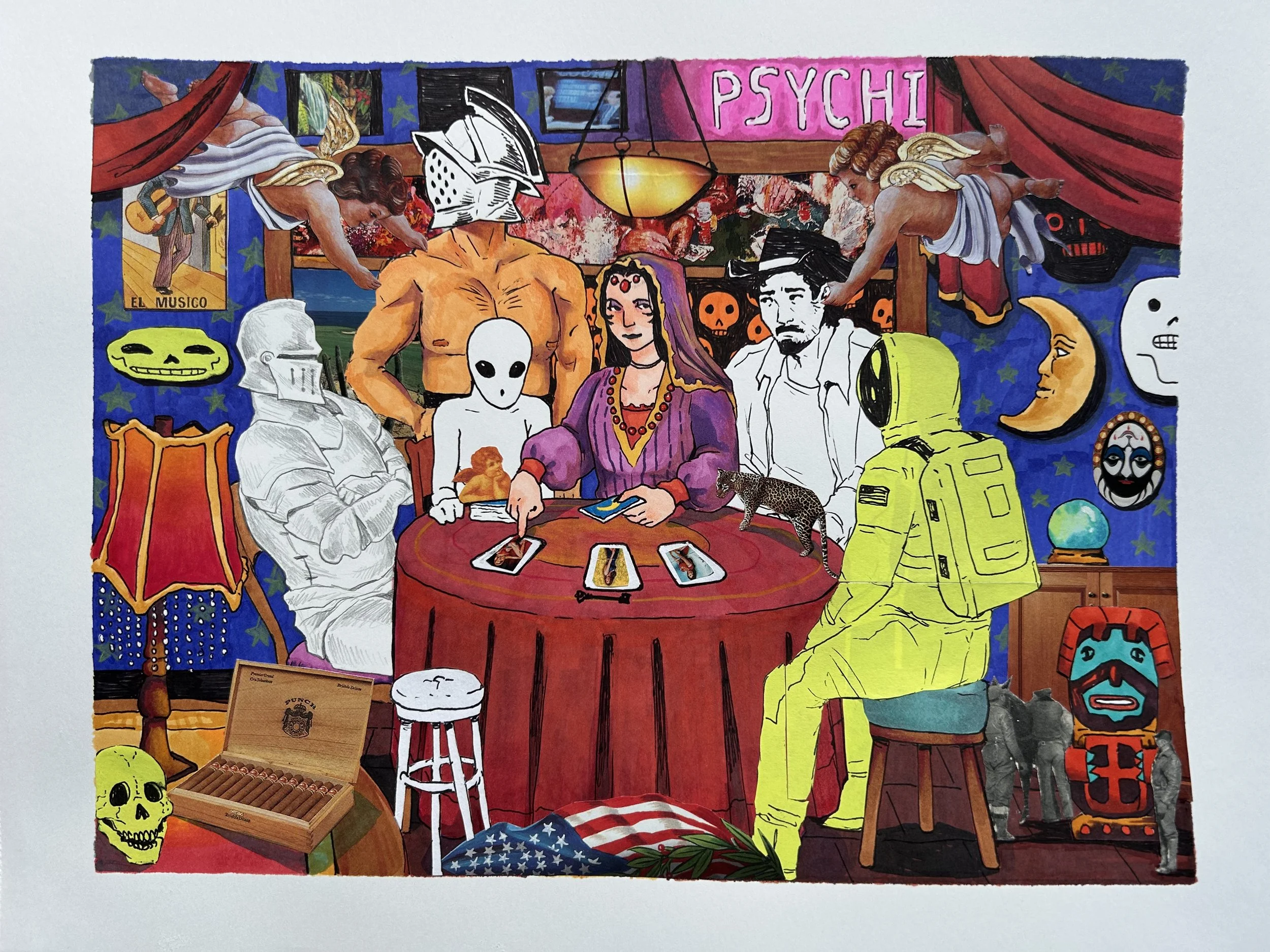 Beautiful Magician, Find Me True Love, 2026 - 11 x 14 inches, mixed media and collage on paper