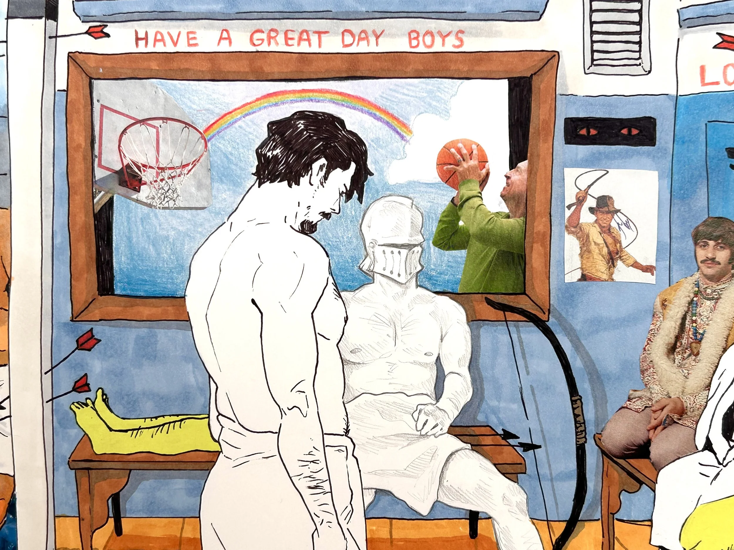 Have a Great Day Boys! 2026 - 11 x 14 inches, mixed media and collage on paper