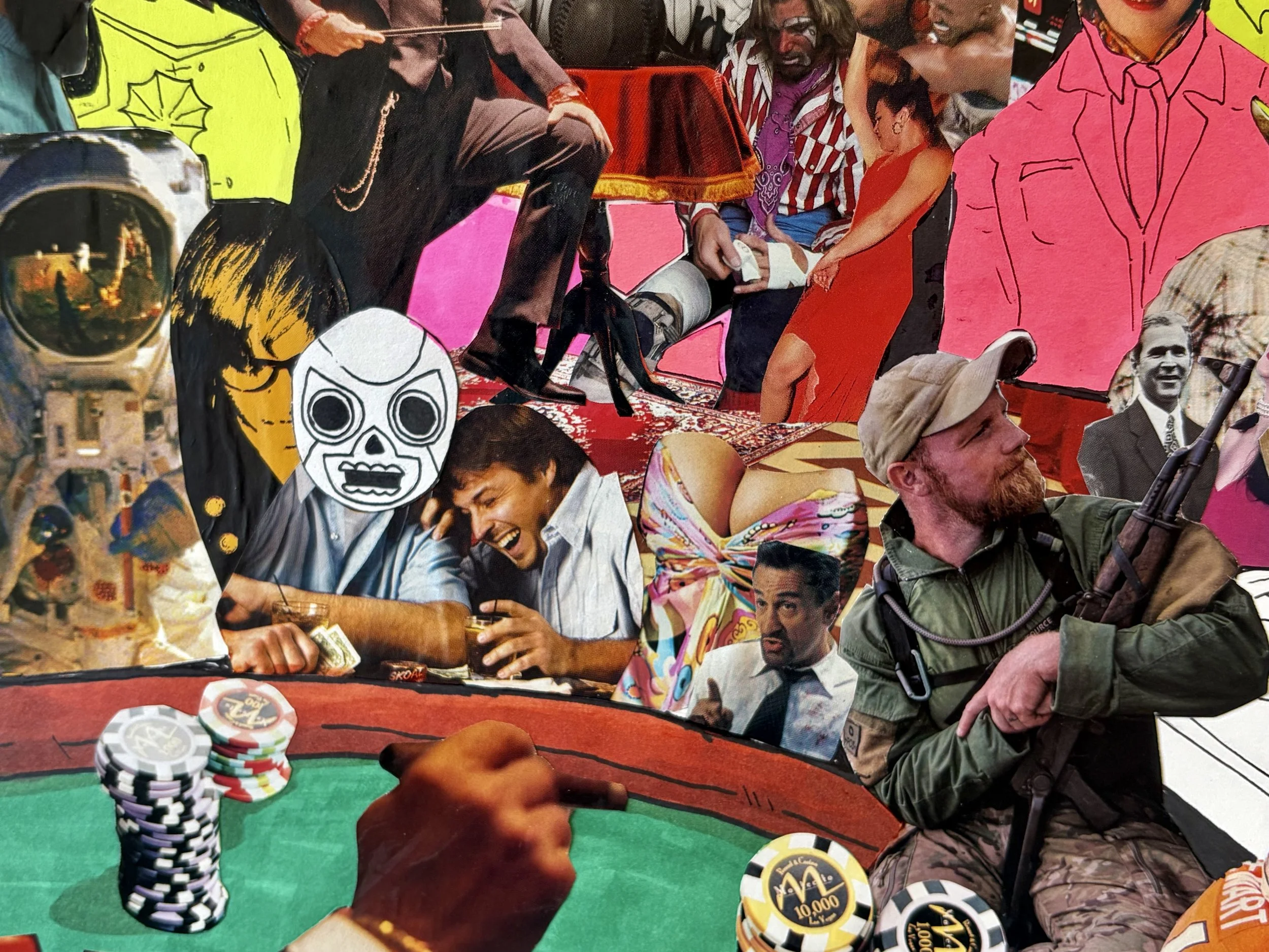 The Casino, 2026 - 11 x 28 inches, mixed media and collage on paper