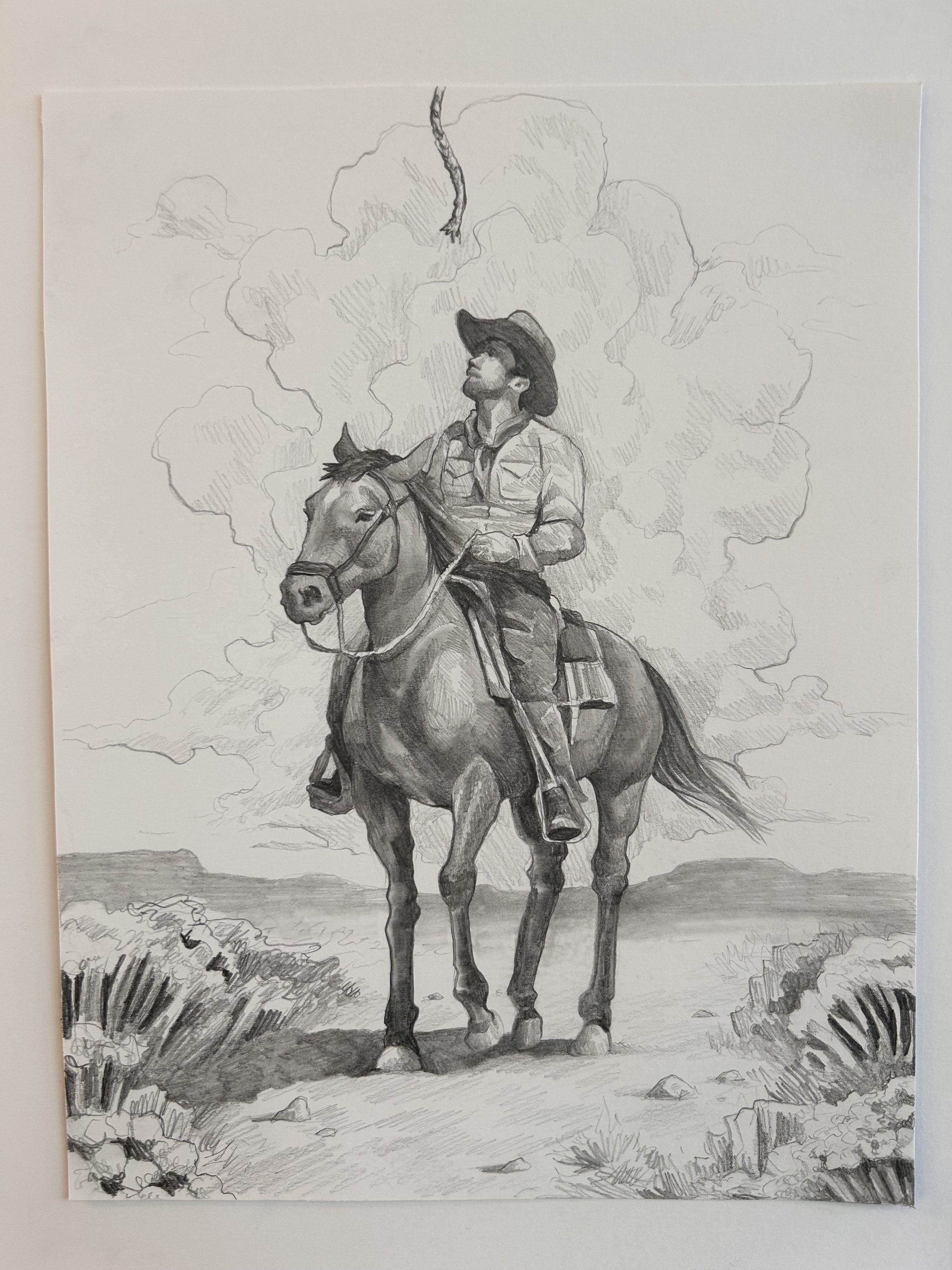 A Gesture From Above - Graphite on Paper