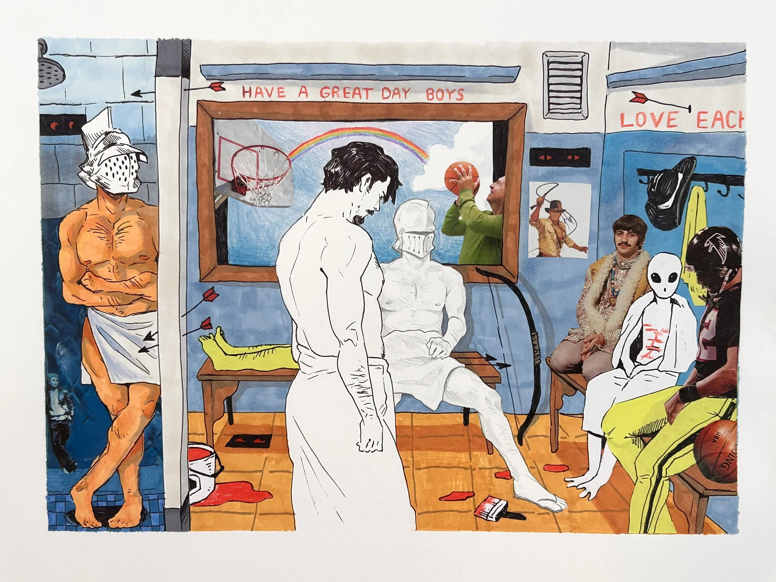 Have a Great Day Boys! 2026 - 11 x 14 inches, mixed media and collage on paper