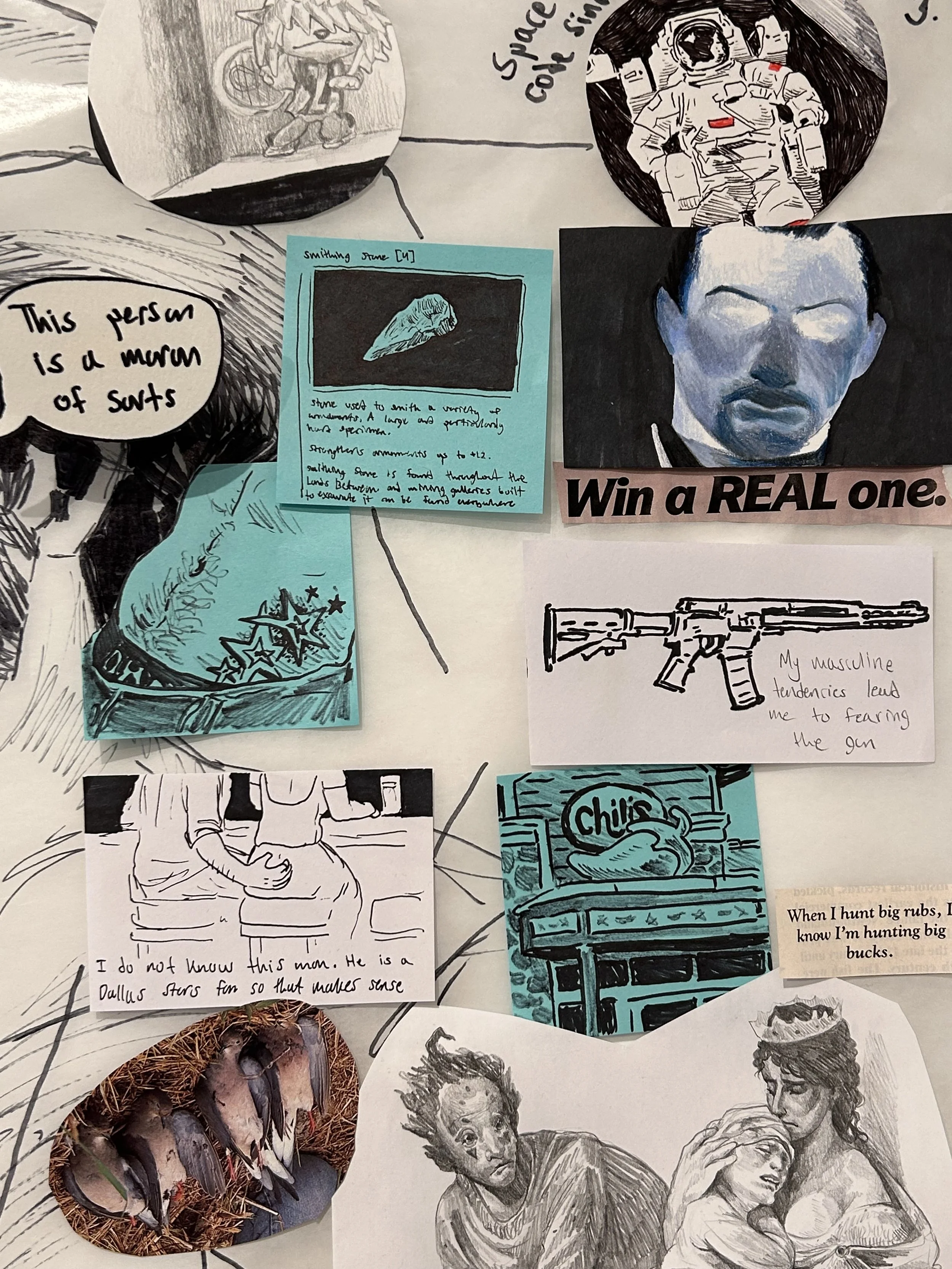 The Moron's Self Portrait - Mixed Media on Glassine