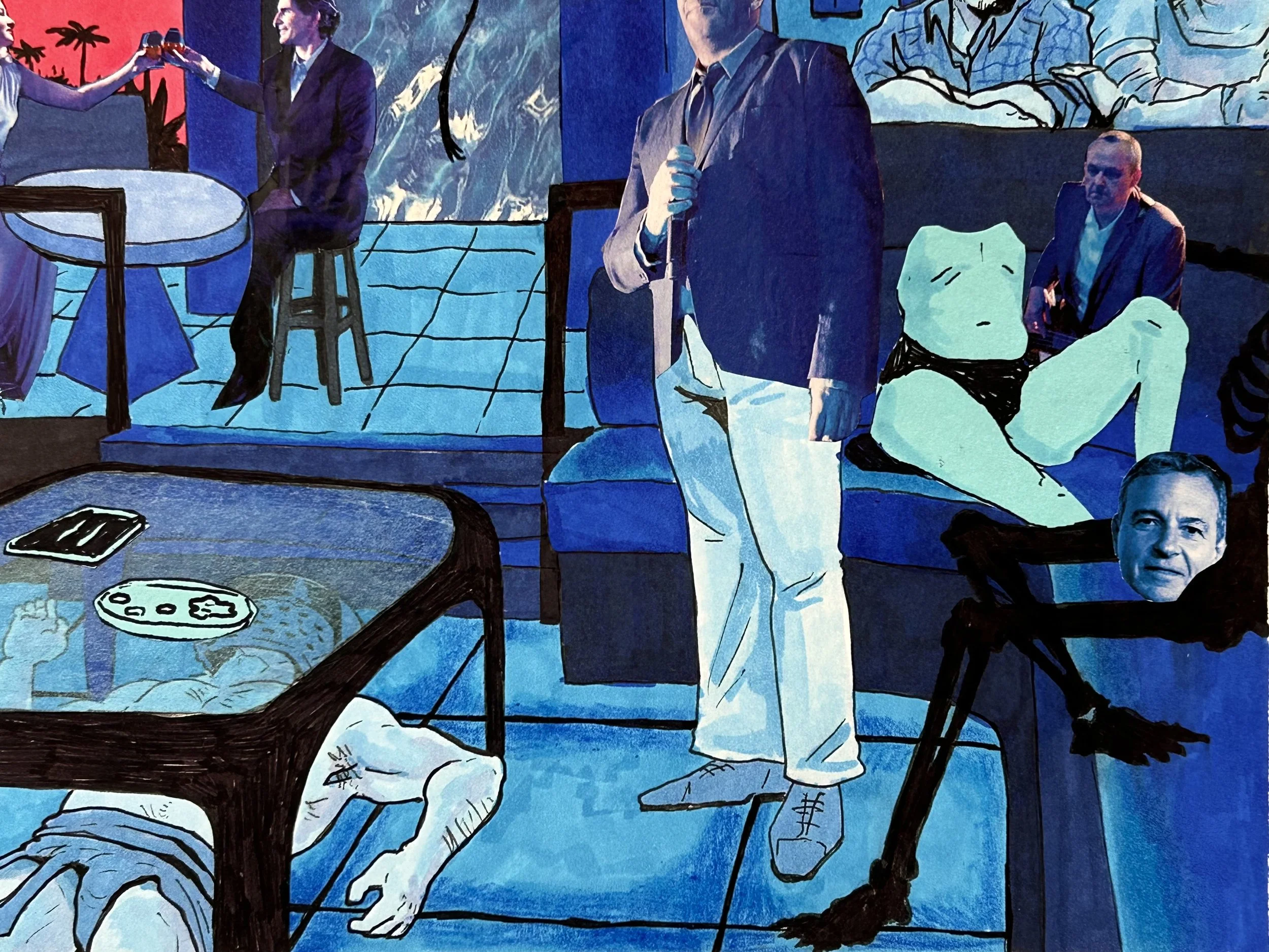 The Blue Room, 2026 - 11 x 14 inches, mixed media and collage on paper
