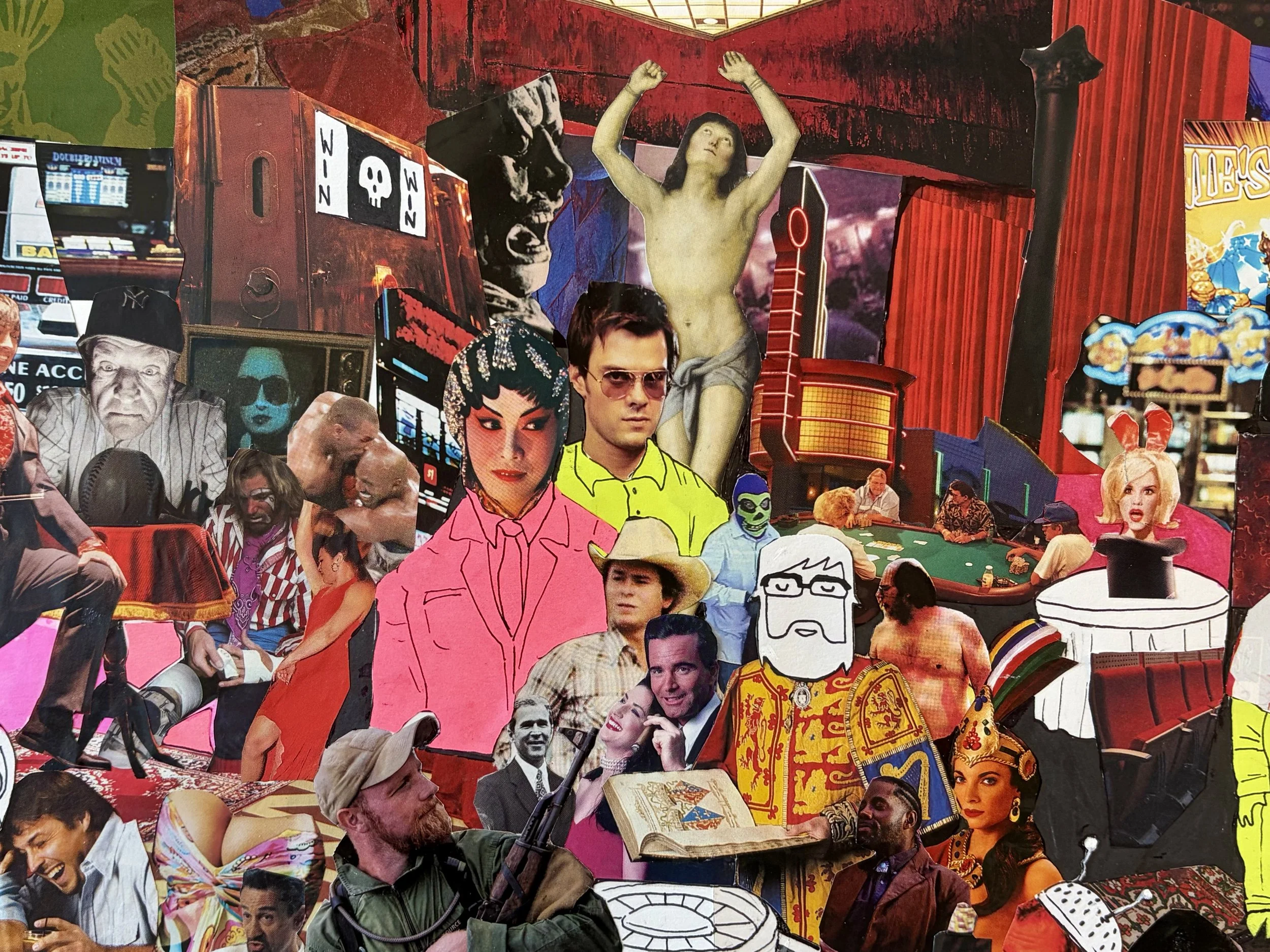 The Casino, 2026 - 11 x 28 inches, mixed media and collage on paper