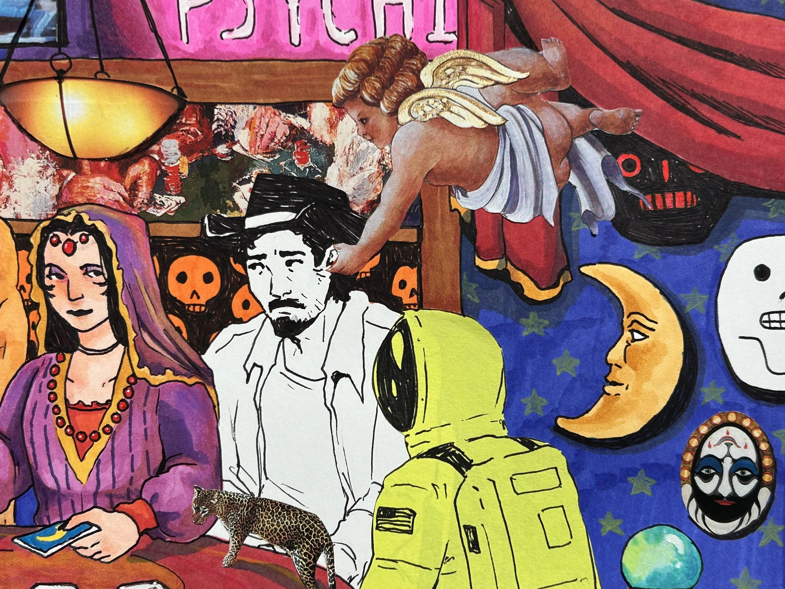 Beautiful Magician, Find Me True Love, 2026 - 11 x 14 inches, mixed media and collage on paper