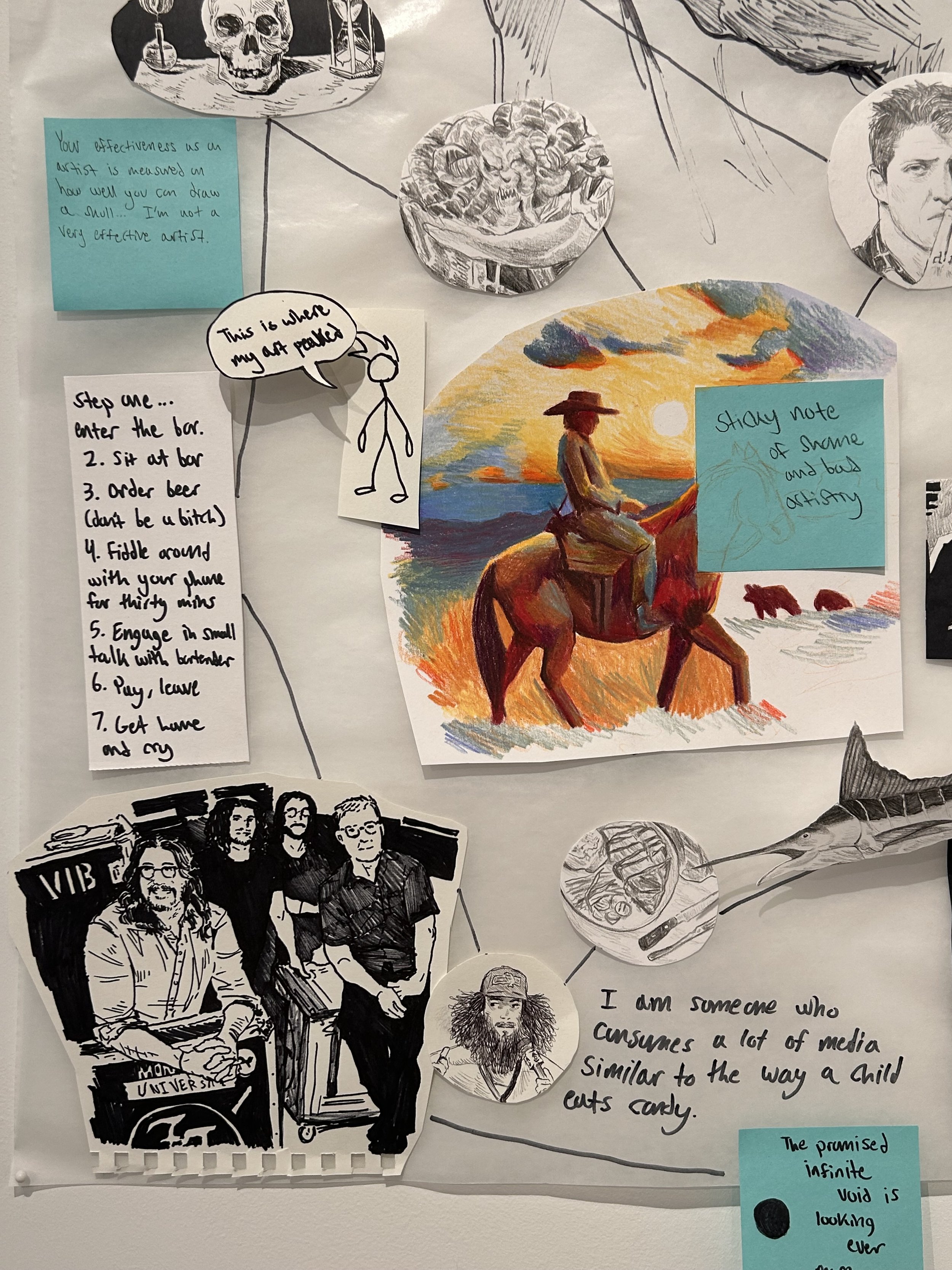 The Moron's Self Portrait - Mixed Media on Glassine