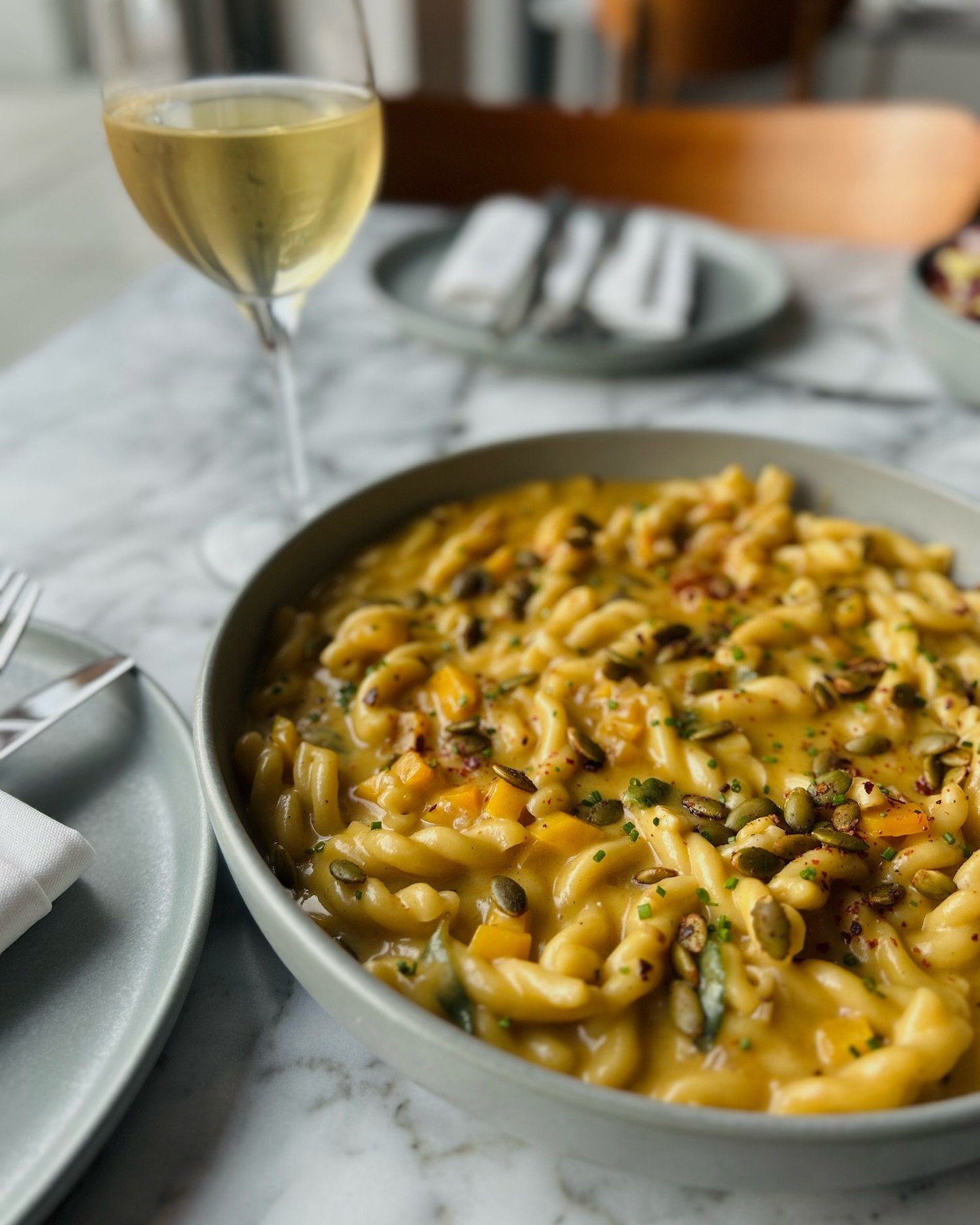 Gemelli | butternut squash, pumpkin seeds, fontina

Basically fall in a bowl 🍂 Available on our @seattlerestaurantweek menu!

#haerfestseattle // #generalharvestseattle