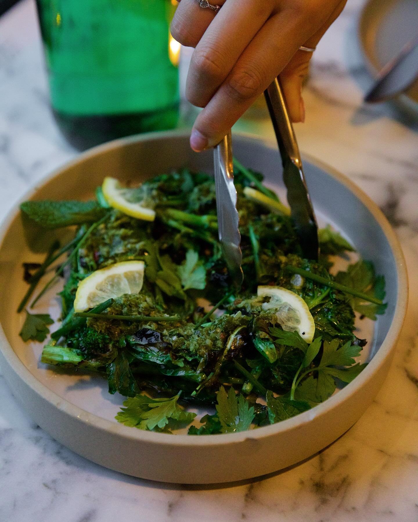 For the table: Rapini and Mortadella. Two amazing starters packed with flavor.

#haerfestseattle #generalharvestseattle