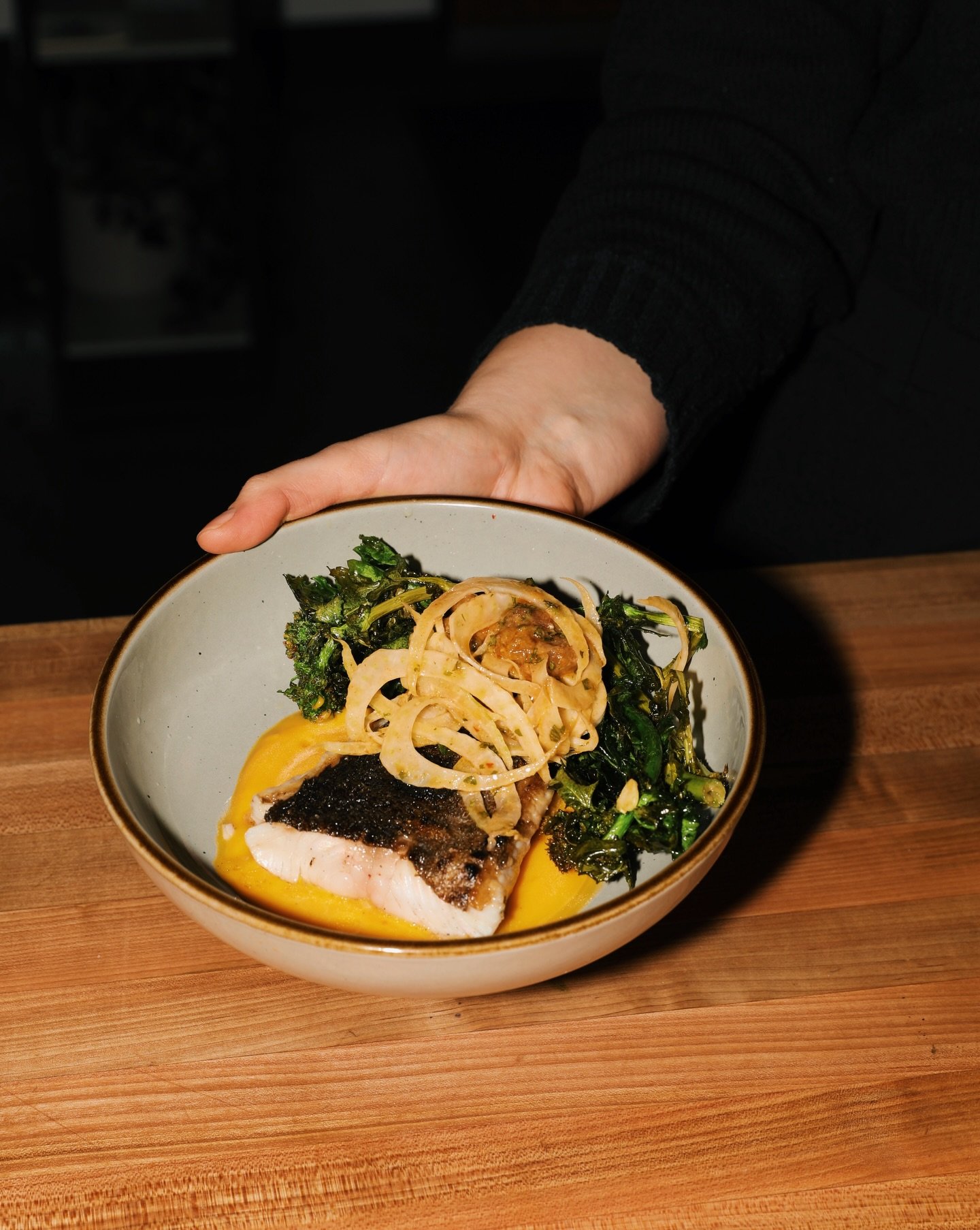 A delicate cut of black cod, balanced by squash pur&eacute;e, fennel, and grape conserva, bringing together softness, sweetness, and acidity.

We're now taking reservations for Valentine's Day dinner. Reserve your table at our link in bio.