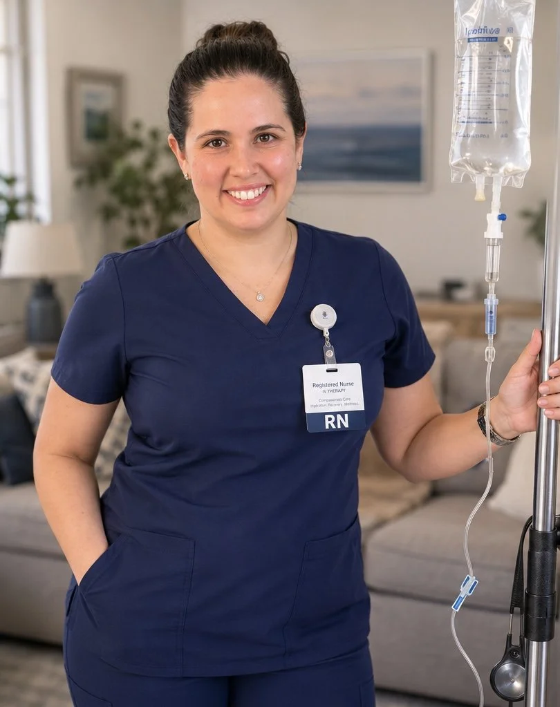 Registered nurse providing mobile IV hydration services in Columbia, Maryland