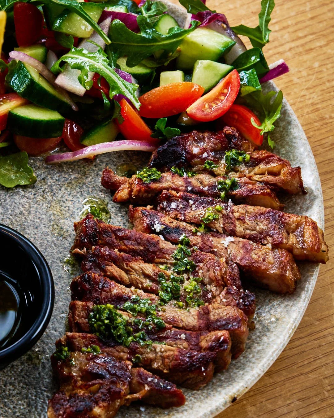 Steak and Salad captured by Jan - The Resilient Creative - Food Photographer in Far North Queensland Australia