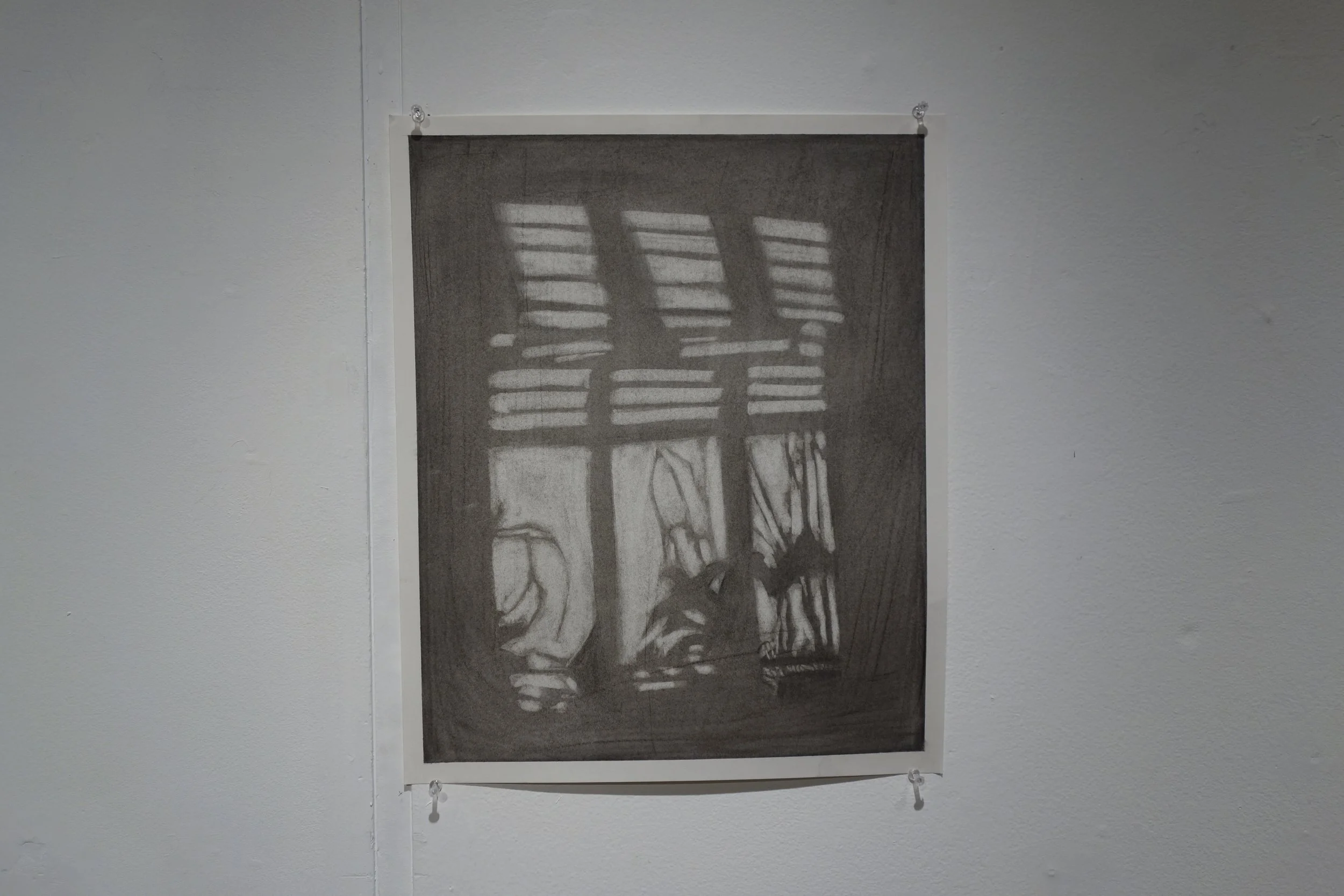 Orchid Man. Charcoal on paper. 14" x 17". 2026.