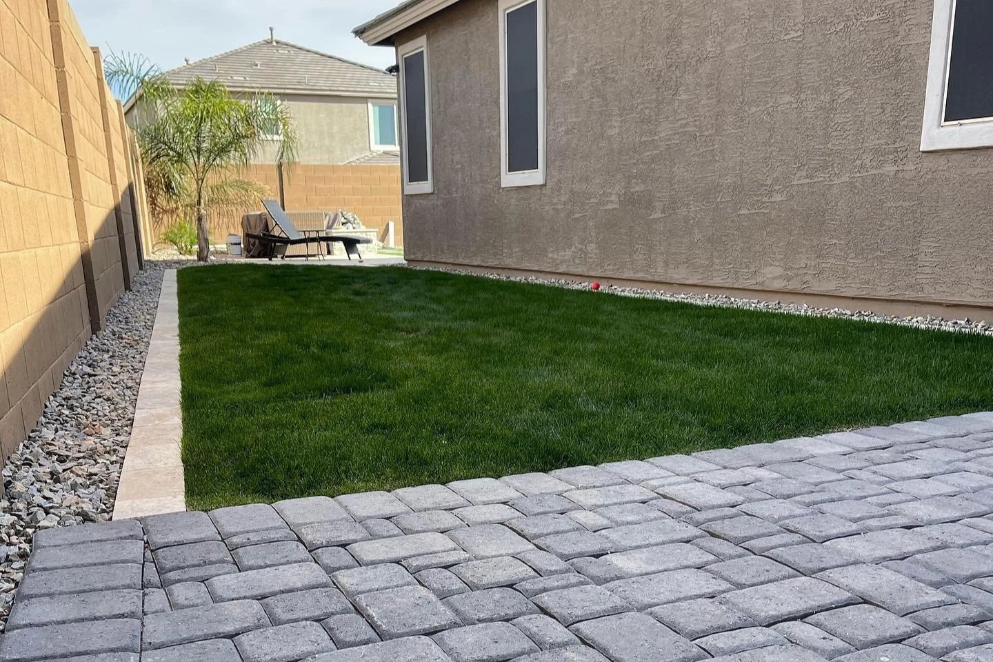 Sod installed at this local backyard near in Phoenix, Arizona by Garcia's Dreamscapes
