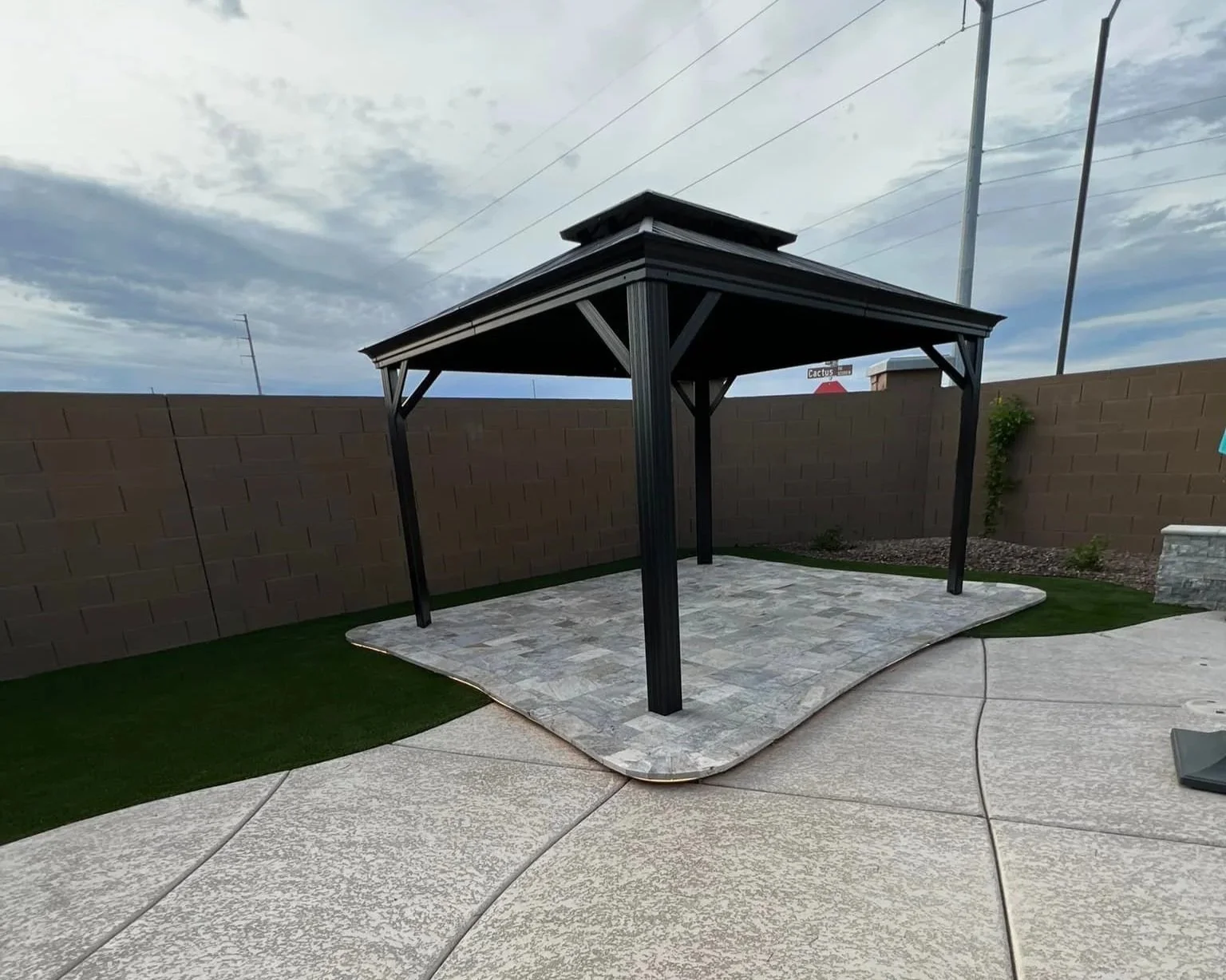 Pergola installed at this local residential backyard in Phoenix, Arizona by Garcia's Dreamscapes