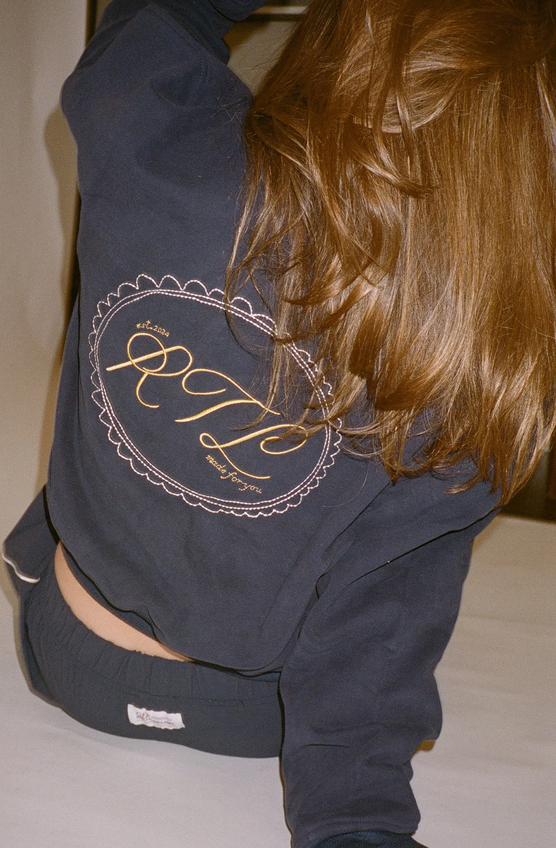 Navy Shrunken Mockneck