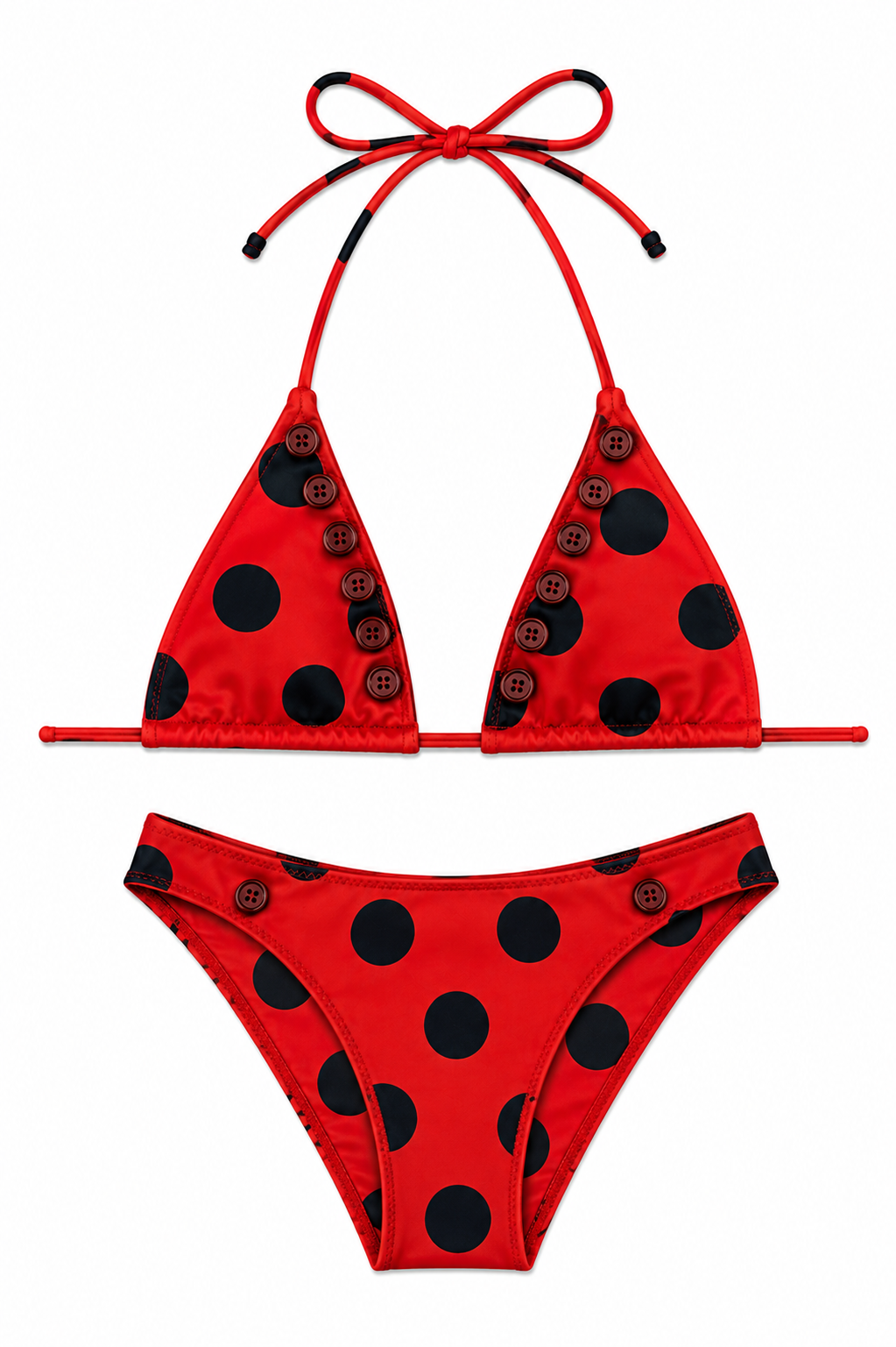 Lizzy Red Polka Dot Triangle Top