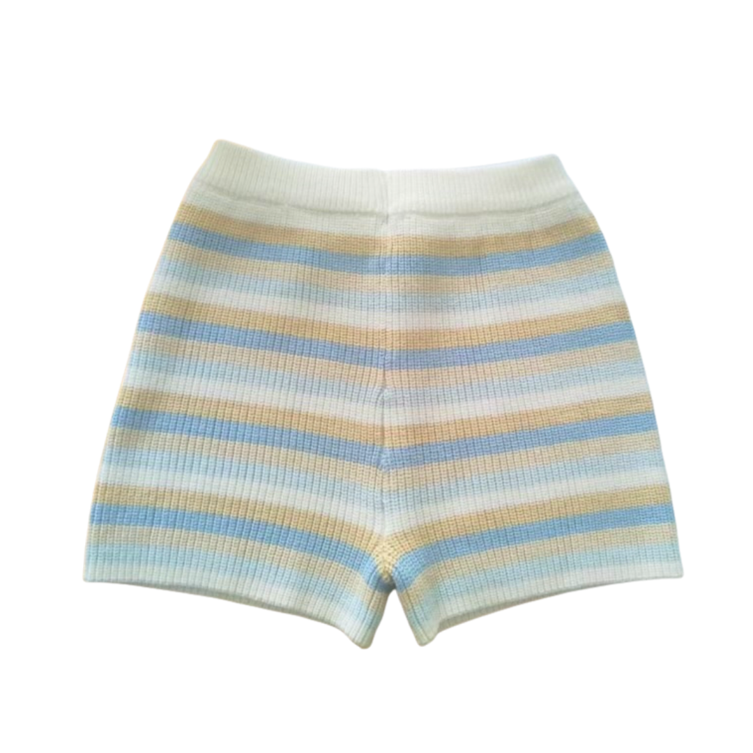 Sophie Blue Knit Shorts — REILLY The Label