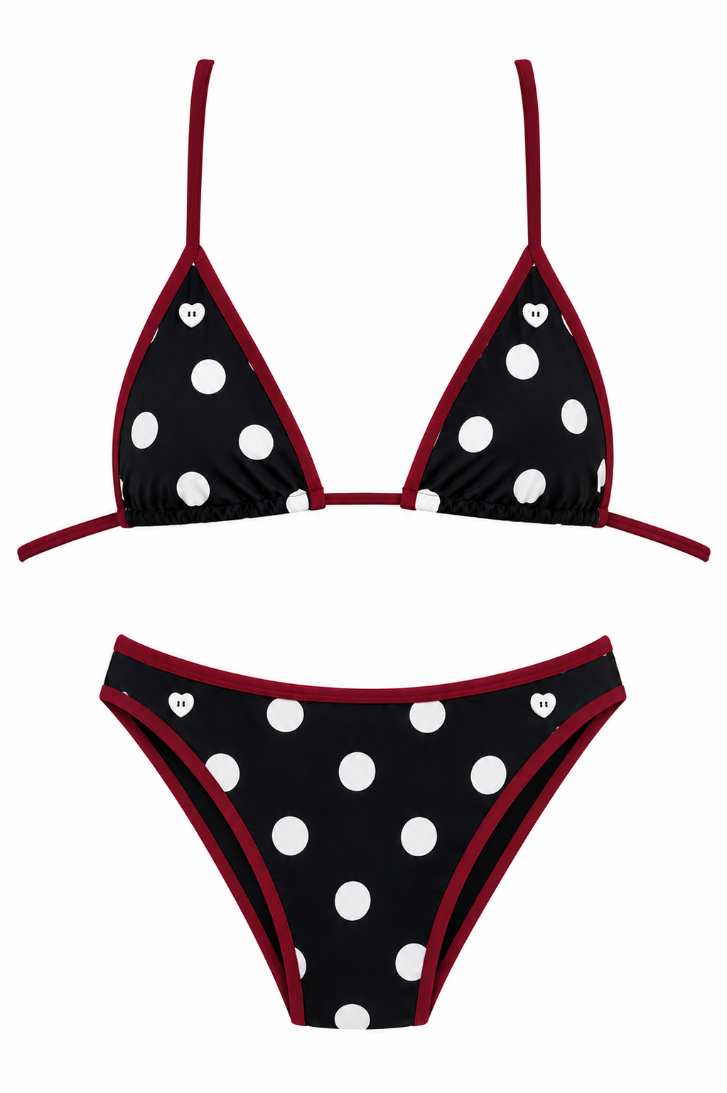 Zoe Black Polka Dot Bias Triangle Top