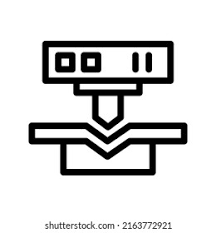 Line drawing of a head with a computer or electronic device on top, connected to a shirt or clothing underneath.