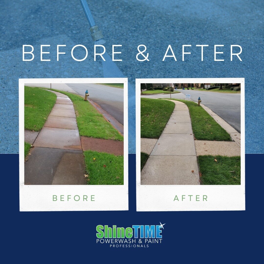 Transforming sidewalks, one power wash at a time! 💦 Say goodbye to irrigation rust stains and hello to a spotless walkway! Our expert power wash services make a world of difference. ✨