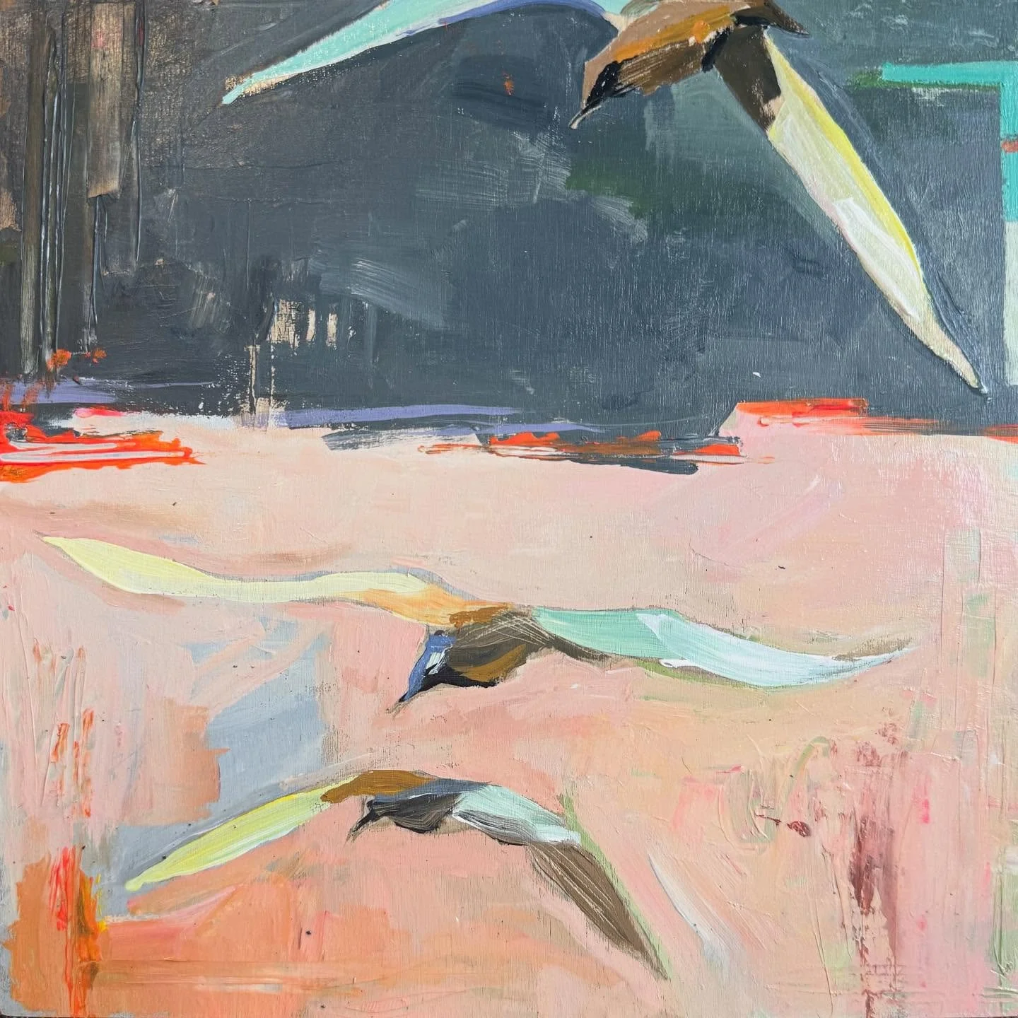 &ldquo;Let Me Wonder&rsquo;- A little 8x8 on wood cradled panel headed to @kkgalleryla  A perfect size for a counter, bookshelf, or cozy spot hung on a wall.  Gift giving season is right around the corner and these two pieces would be a great way to 