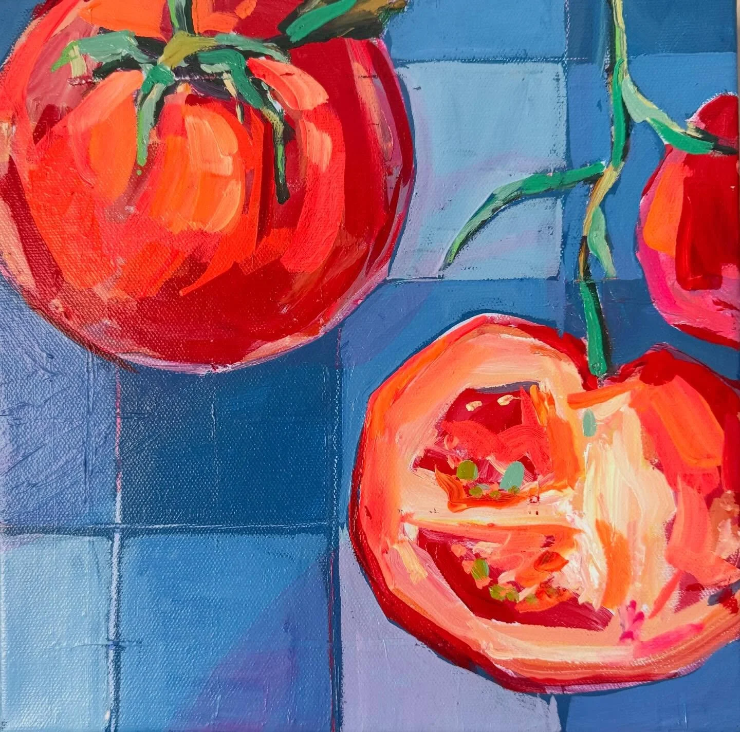 &lsquo;Okay I&rsquo;m Ready&rsquo; - 8x8 inch acrylic on canvas. Headed to Alcove this summer! #saramulderart #originalart #m&amp;sshow