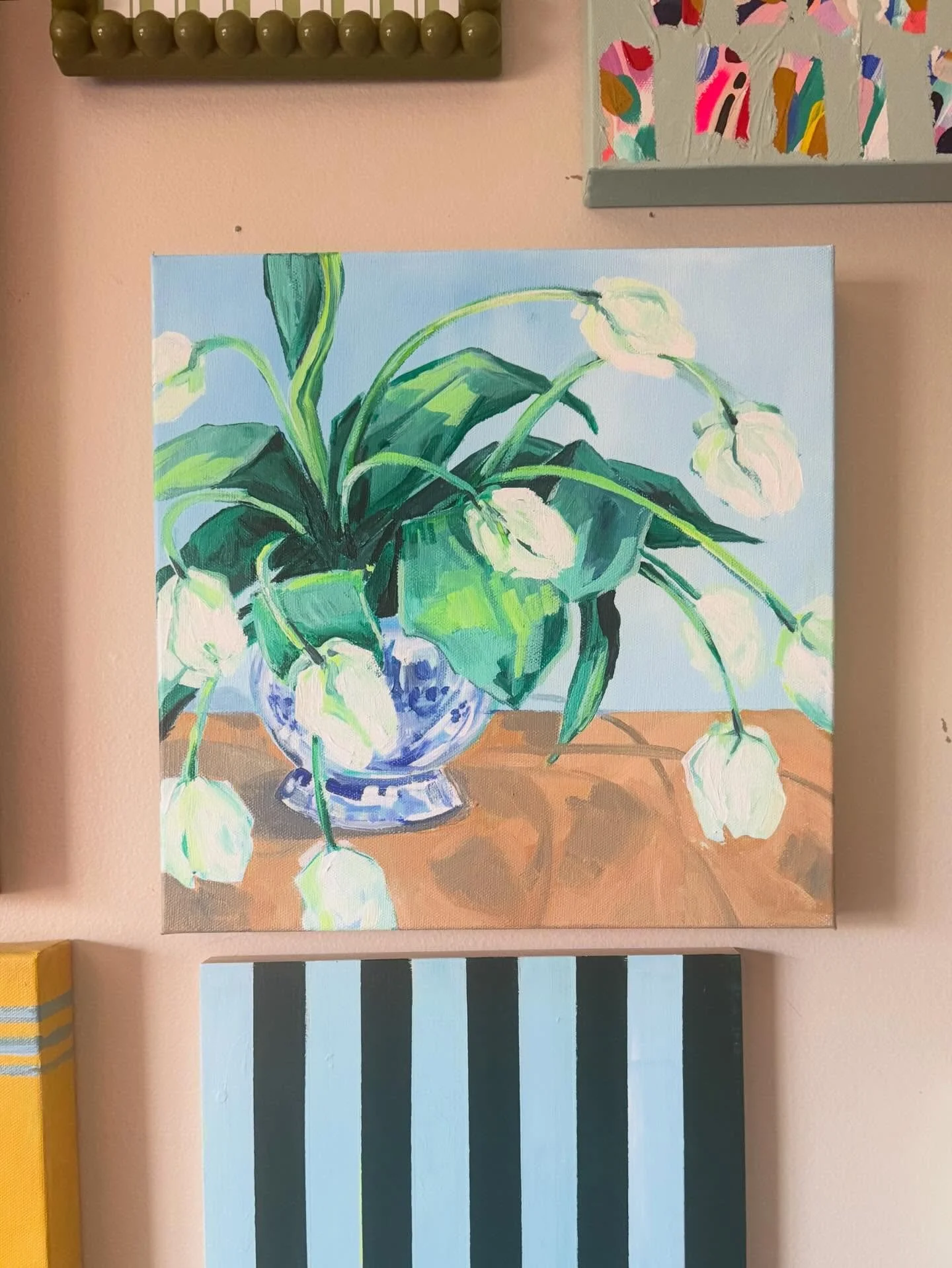 Classic and fresh, these tulips have me hoping for spring blooms to be popping up soon in the Midwest.  Tulips stick around for such a short time, but they simply can&rsquo;t be more beautiful. Just another great reason to have a canvas of them!!! Th