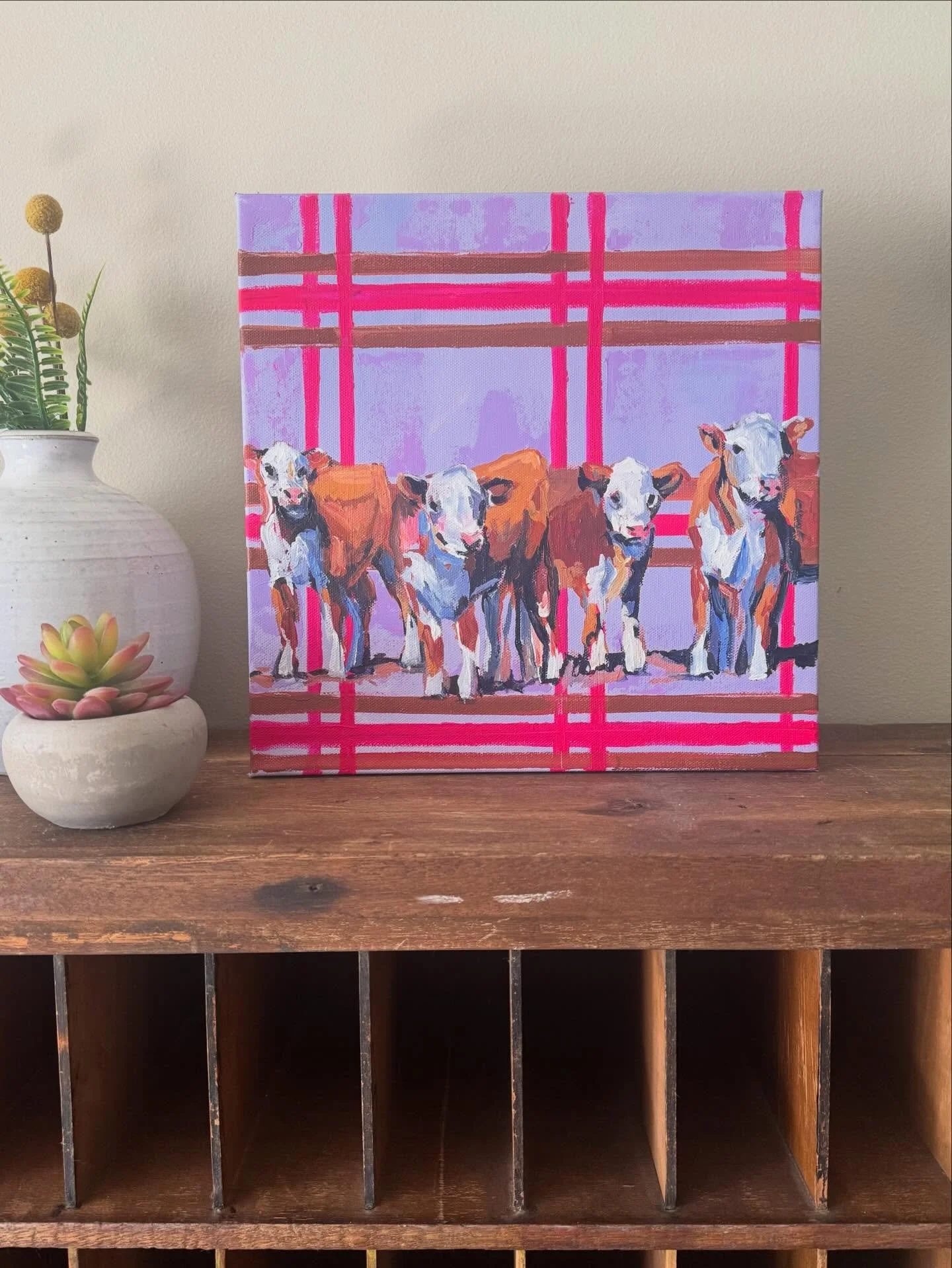 Who doesn&rsquo;t need a little bit of plaid and farm animals in their life?!?! I have seen this style of my work placed in traditional homes that need a little pop of modern to mix things up, as well as home with a contemporary twist needing a littl