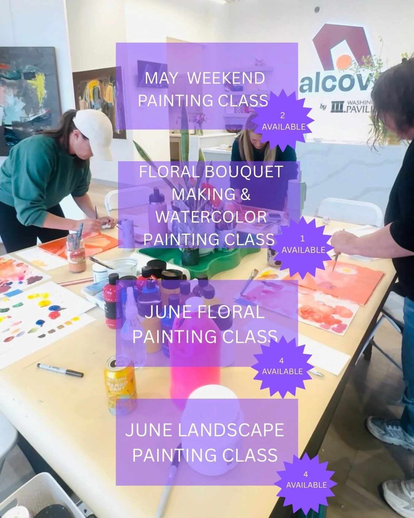 A few spots left!  Join me for a class. Check what each unique class will entail, but I promise fun and creating are included in them all!  Link in bio to find out more details.