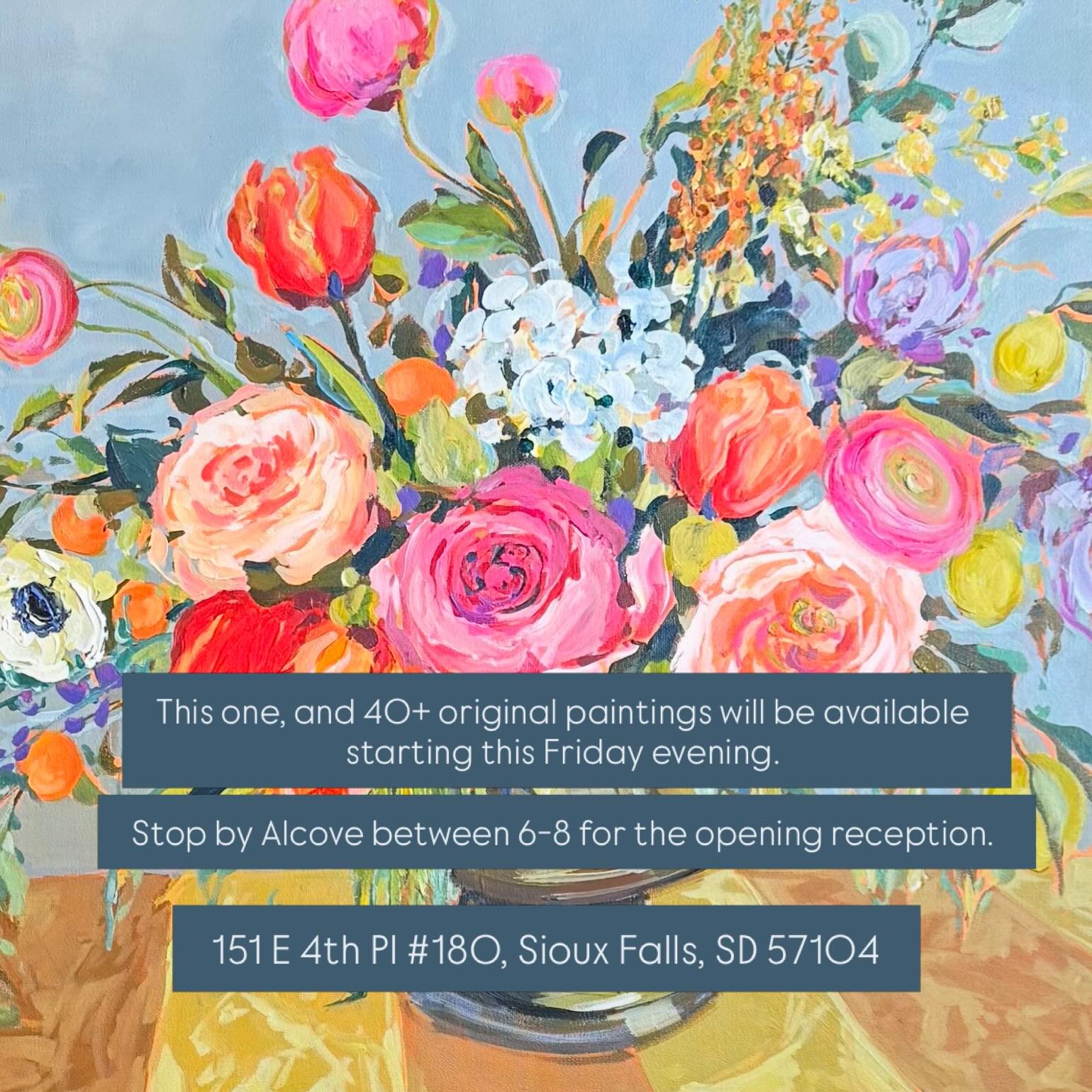 This Friday!! Opening reception from 6-8 pm @ Alcove in the Steel District.  151 E 4th Pl #180, Sioux Falls, SD 57104  So much is going on downtown Sioux Falls this Friday&hellip;. First Levitt concert, open streets&hellip; and of course our receptio