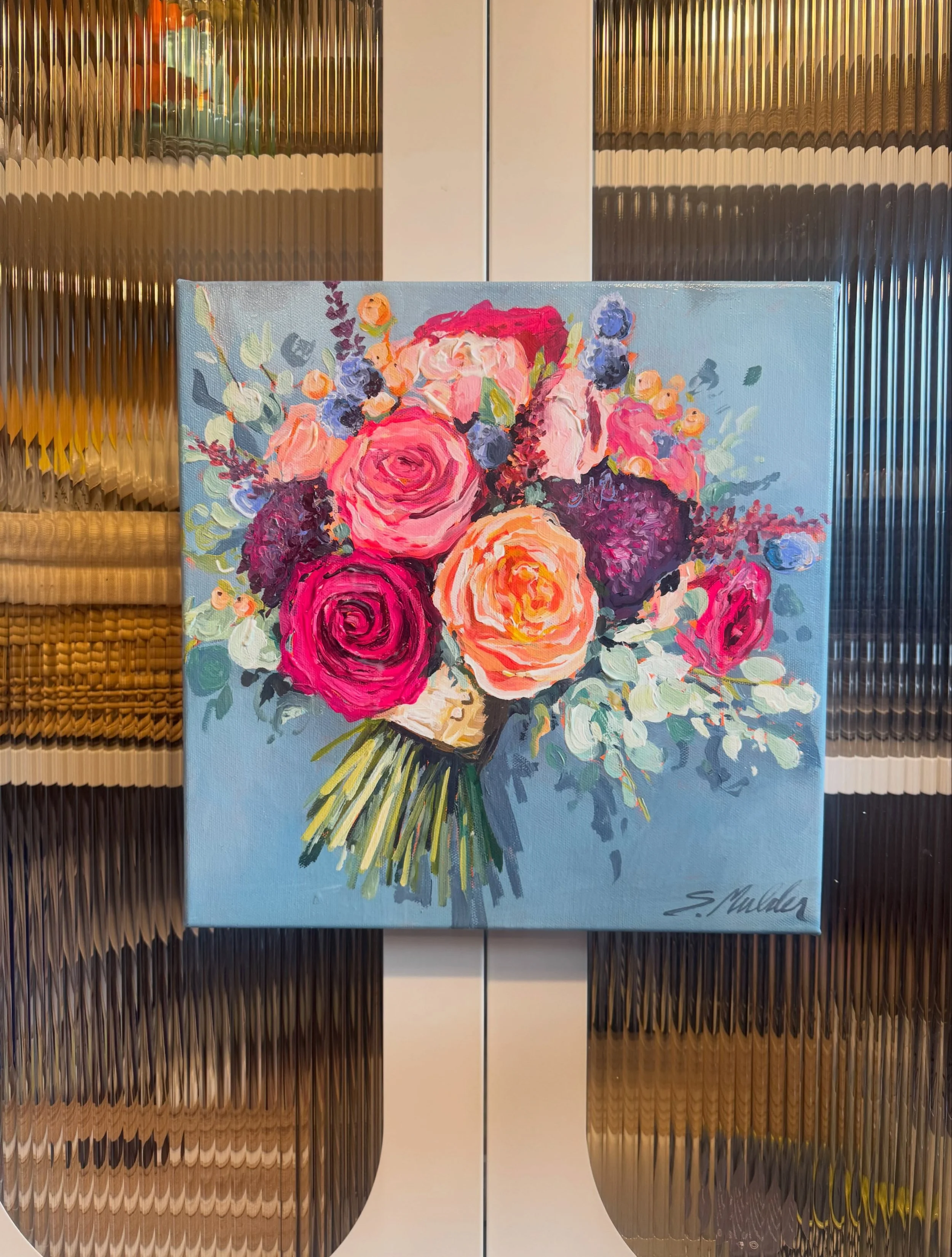 It&rsquo;s been grey skies in SD for way too many days&hellip; but this wedding bouquet brought the bright back!  This bride talked to me almost 6 months before her wedding that she knew she wanted me to create a painting of her bridal bouquet. These