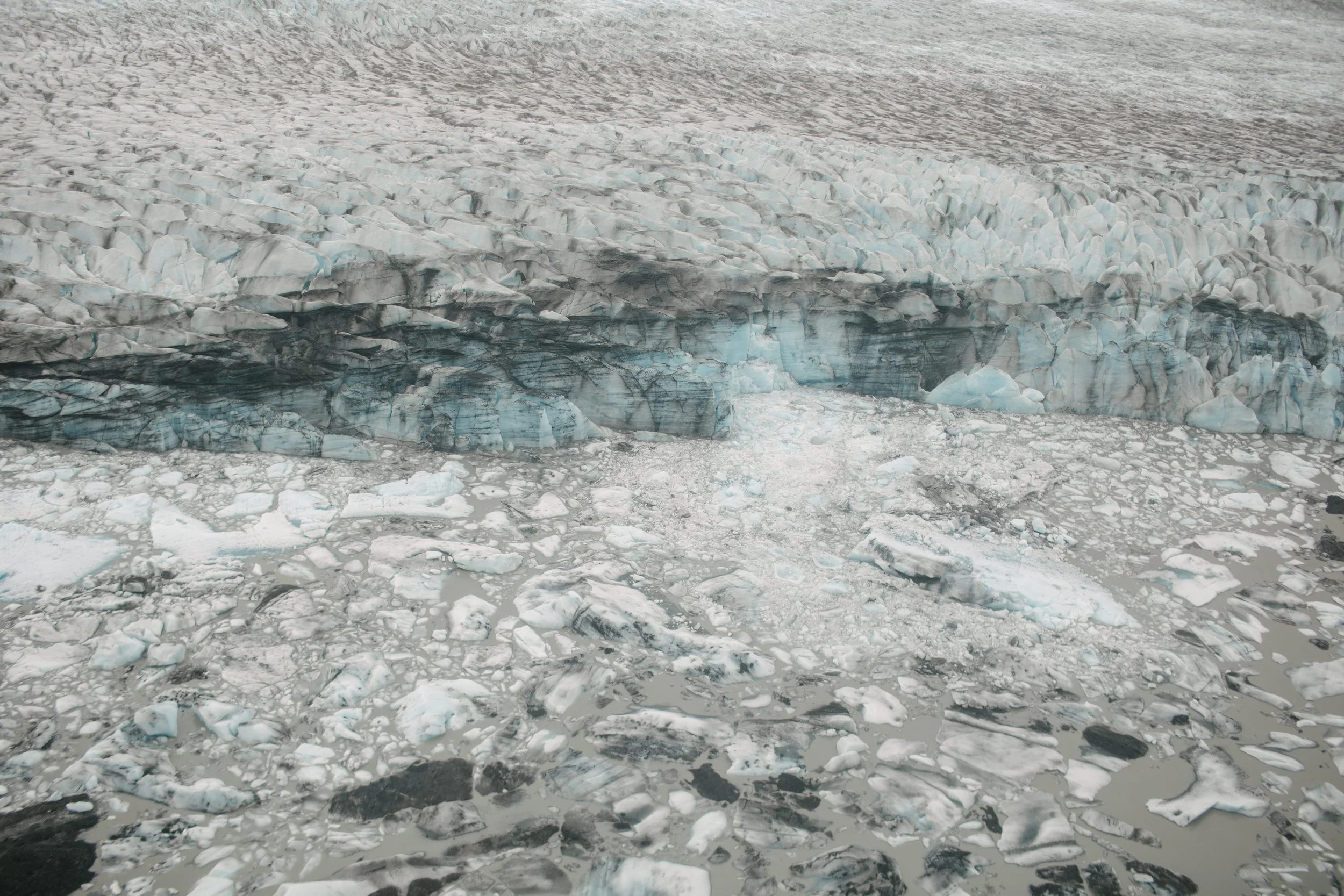 glacier view from helicopter in alaska