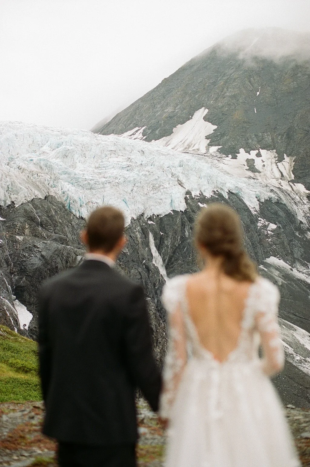 Couple during adventure elopement