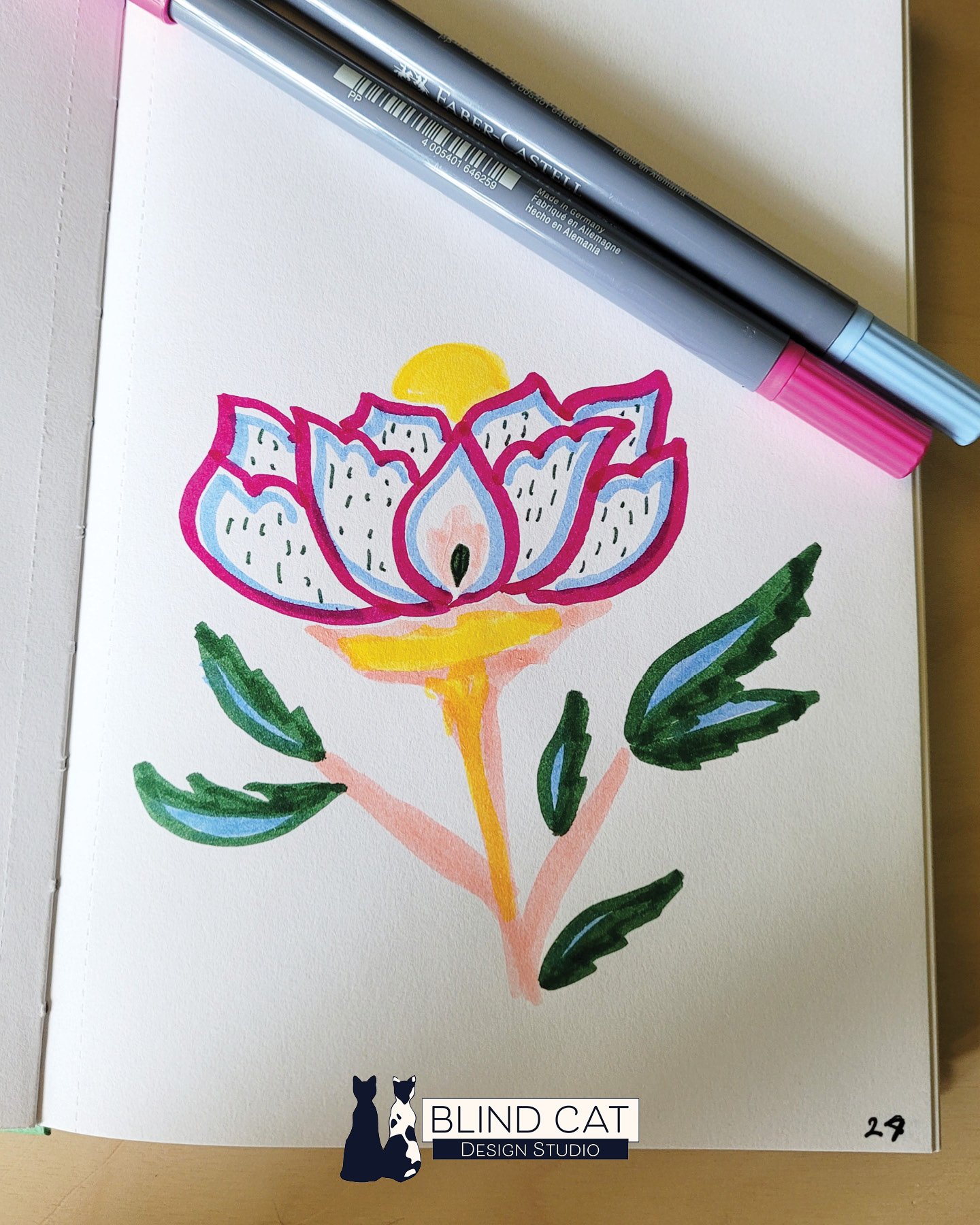 Still experimenting with markers. I like how bold an bright they are, but I think I might transition back to using watercolors again.