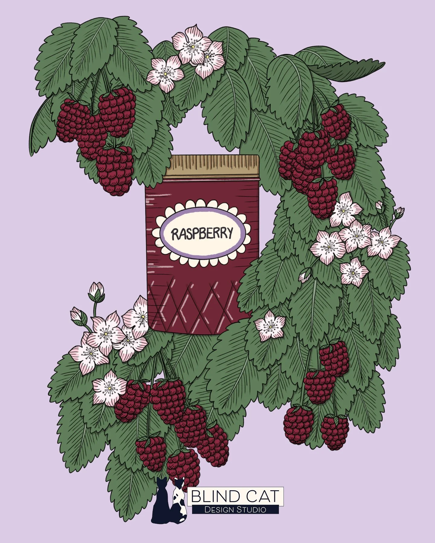 Here's the digitized Raspberry Jam Illustration. I really like how the flowers came out!